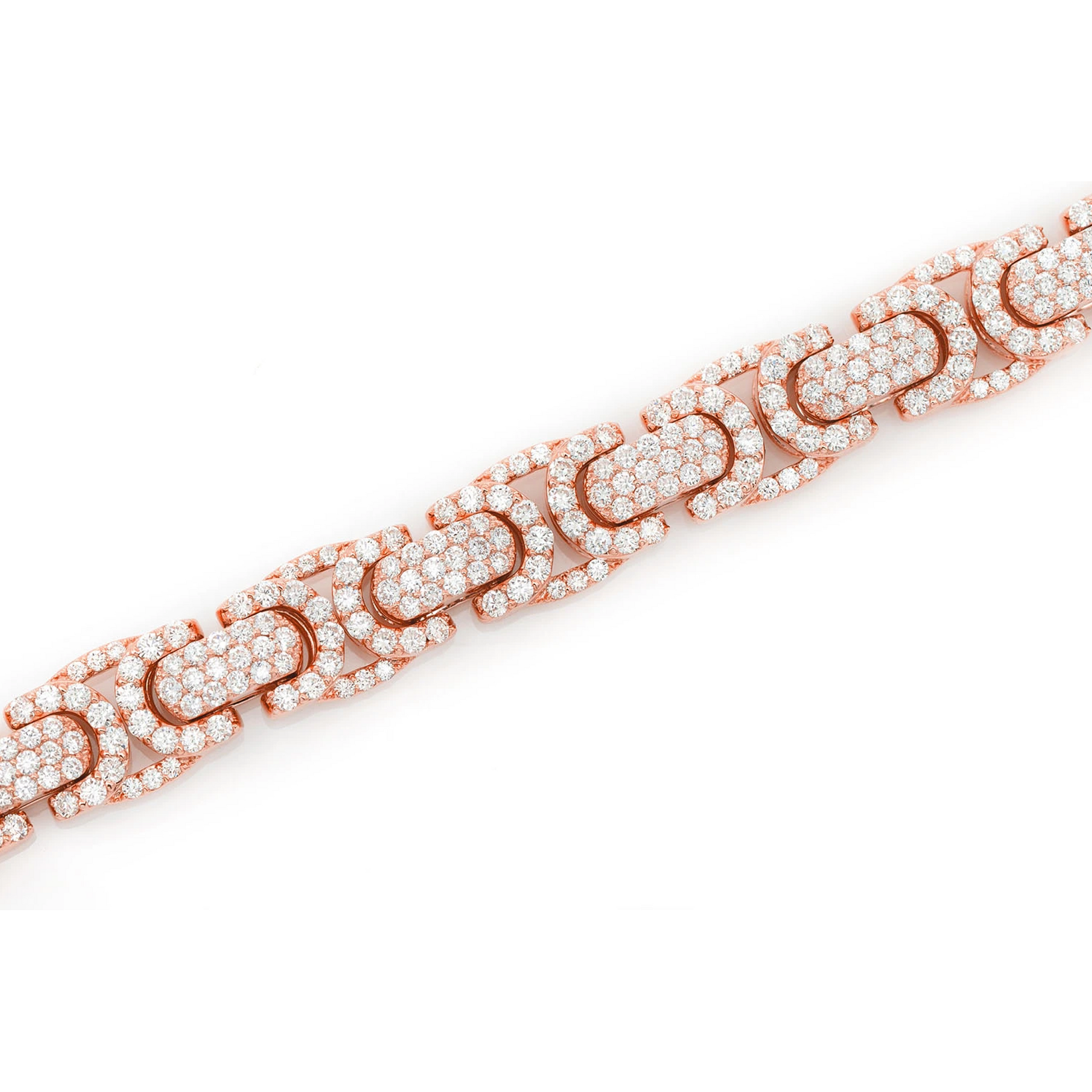 Byzantine Diamond Bracelet in 14K rose gold, side view