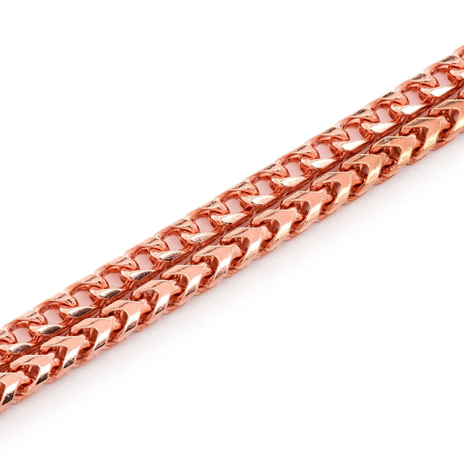 Franco Gold Chain in 14K rose gold, 4mm width, detail view