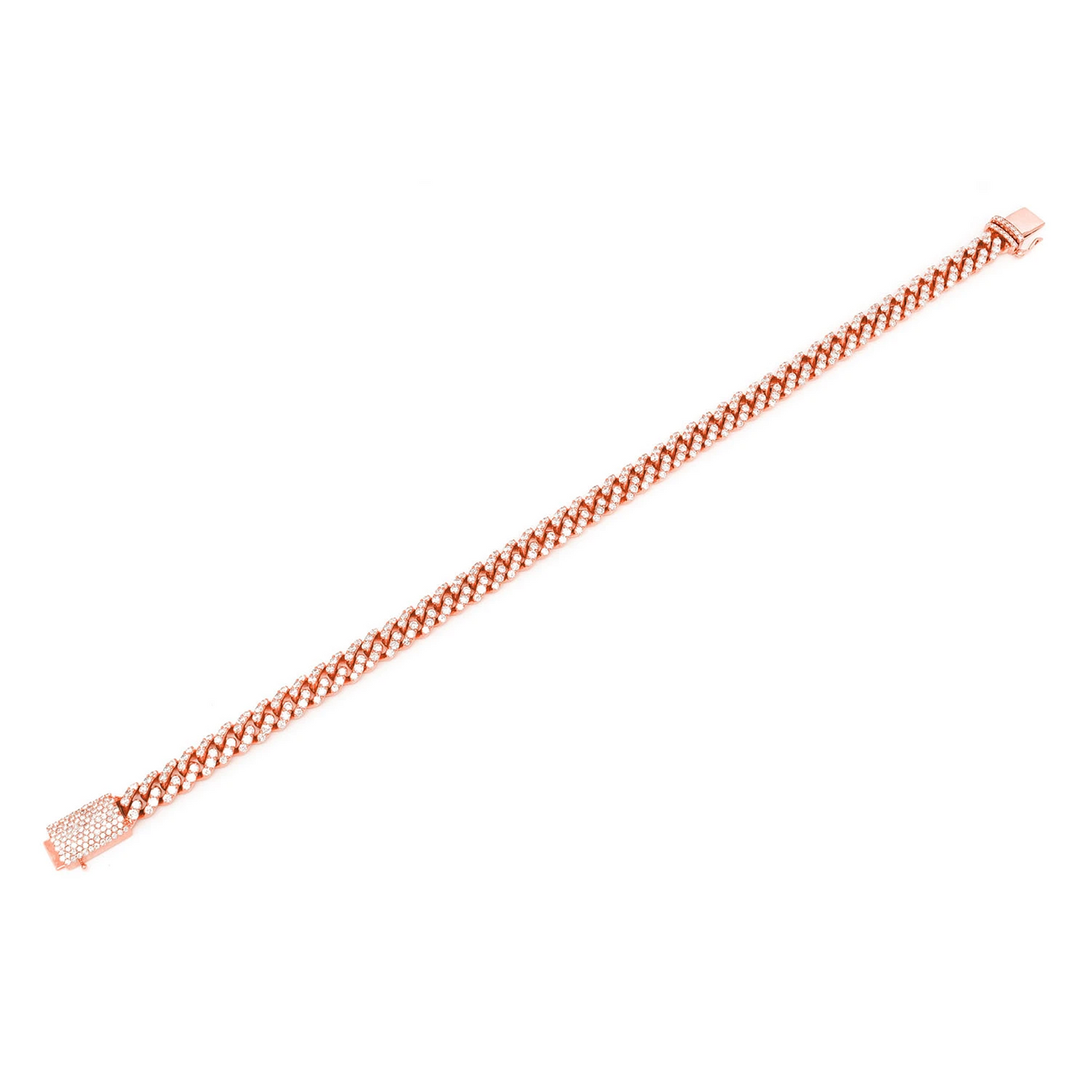 Miami Cuban Diamond Bracelet in 14K rose gold, 6mm / 4.25ctw width, alternate view