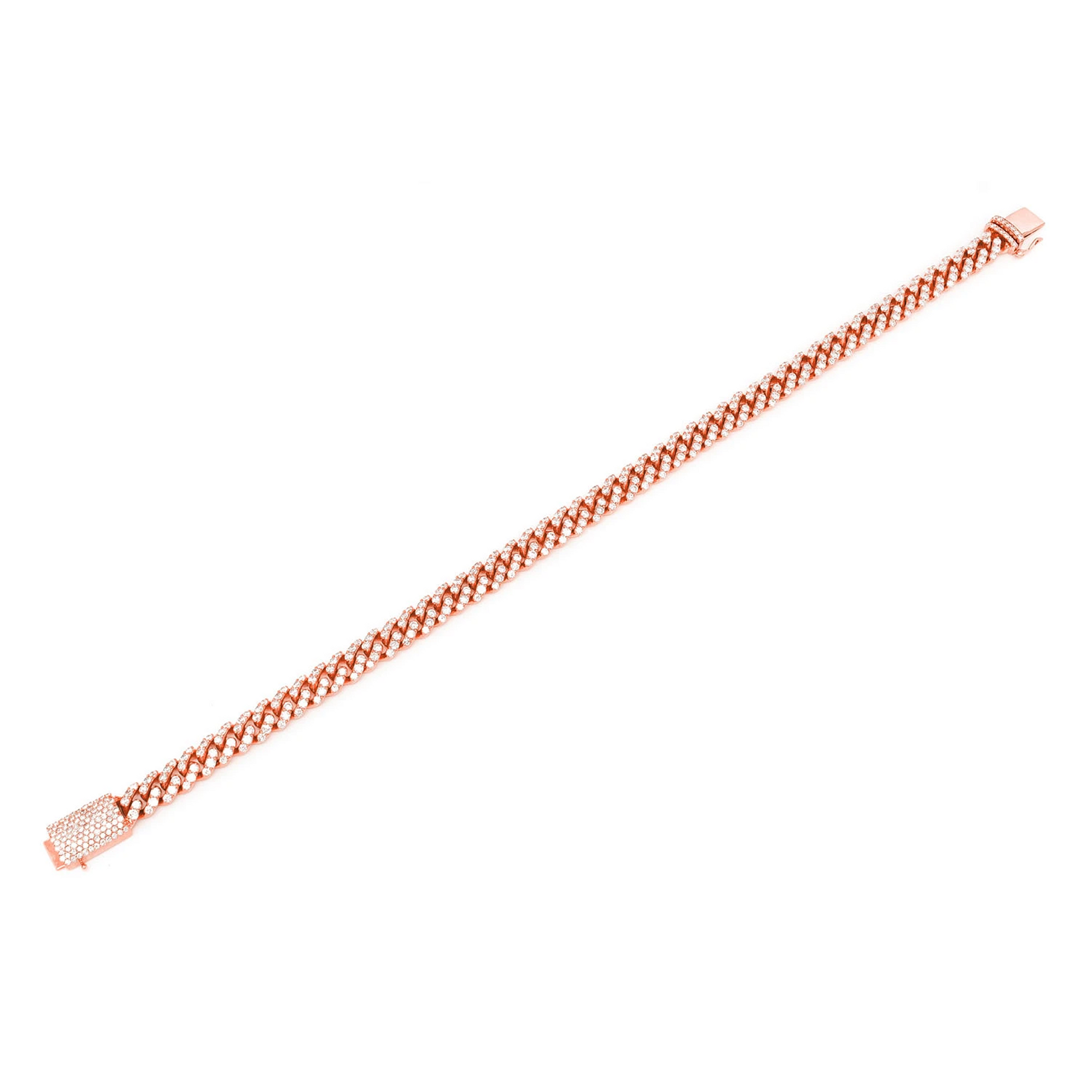 Miami Cuban Diamond Bracelet in 14K rose gold, 6mm / 4.25ctw width, alternate view