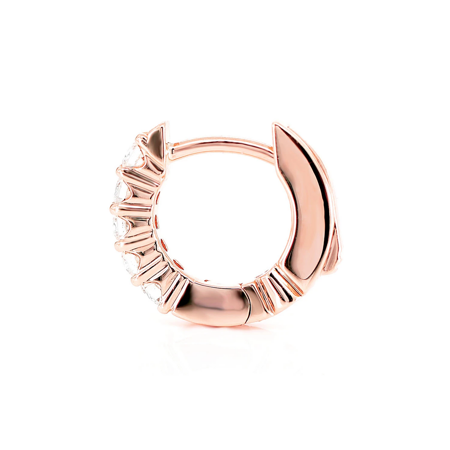 3pt Diamond Scallop Huggie Hoop Earrings