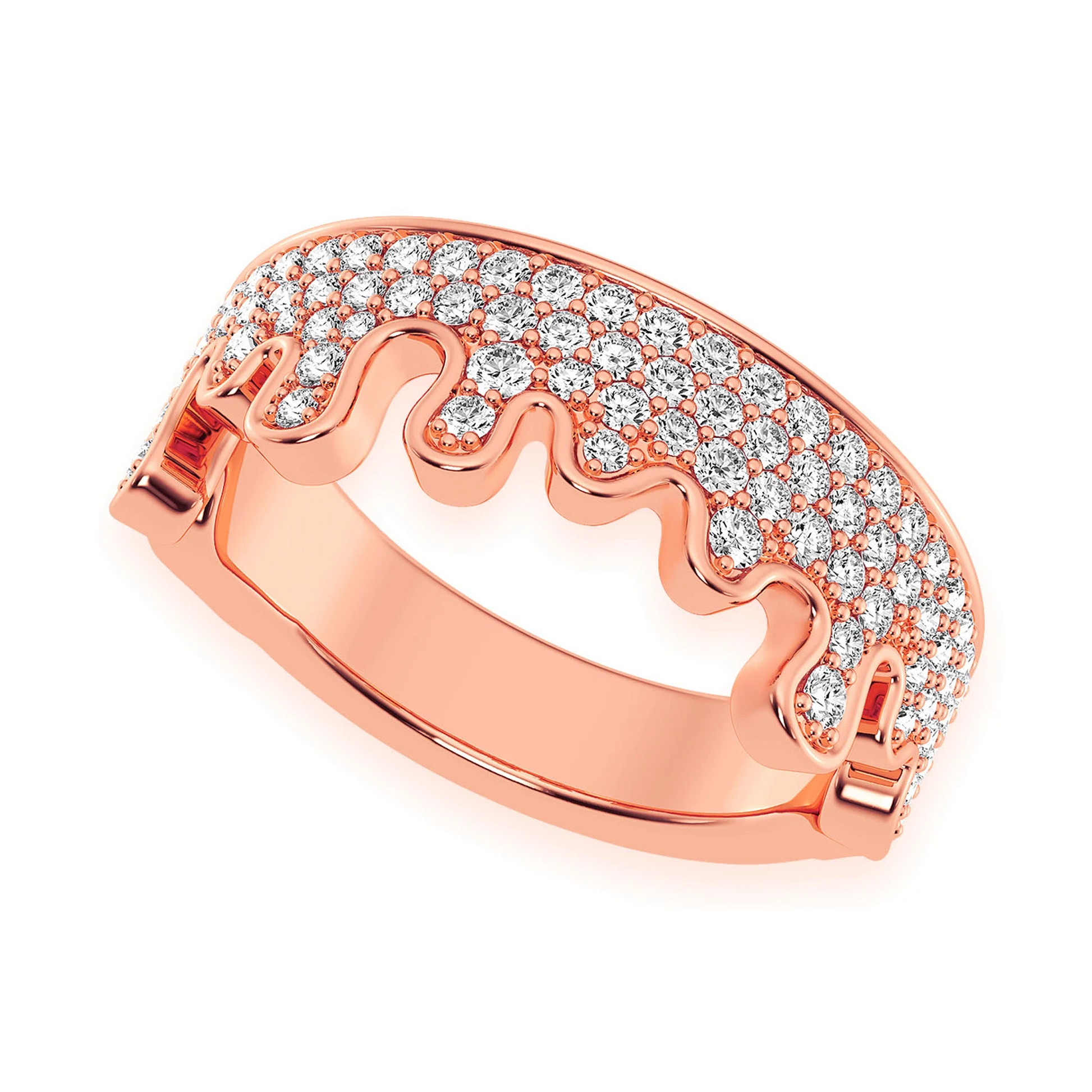Diamond Drip Ring in 14K rose gold, 1.00ctw, detail view