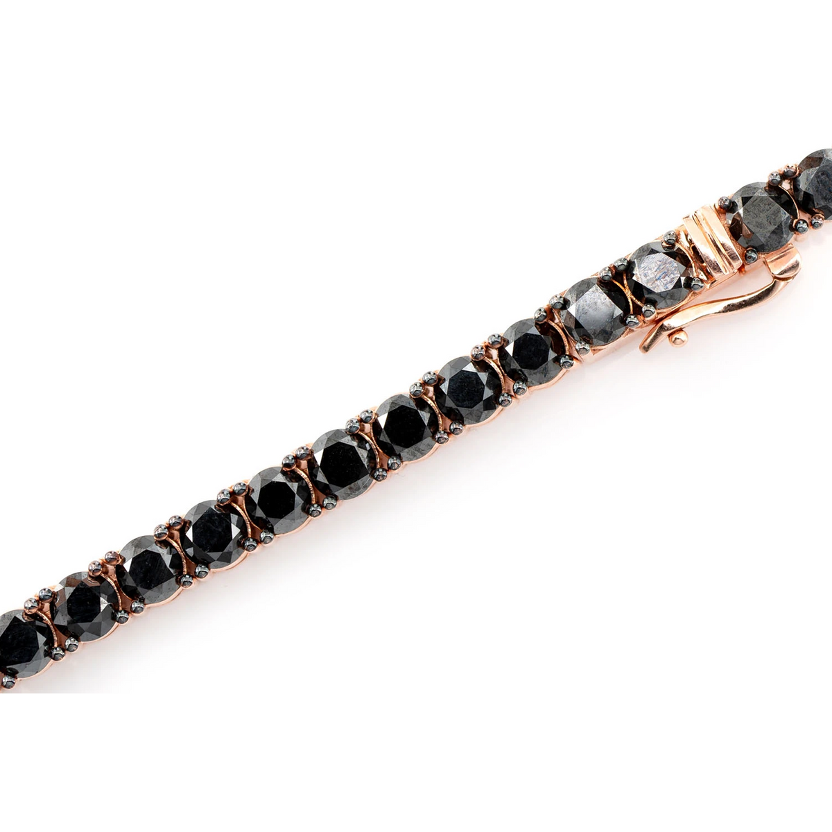 Black Diamond Prong Set Tennis Necklace