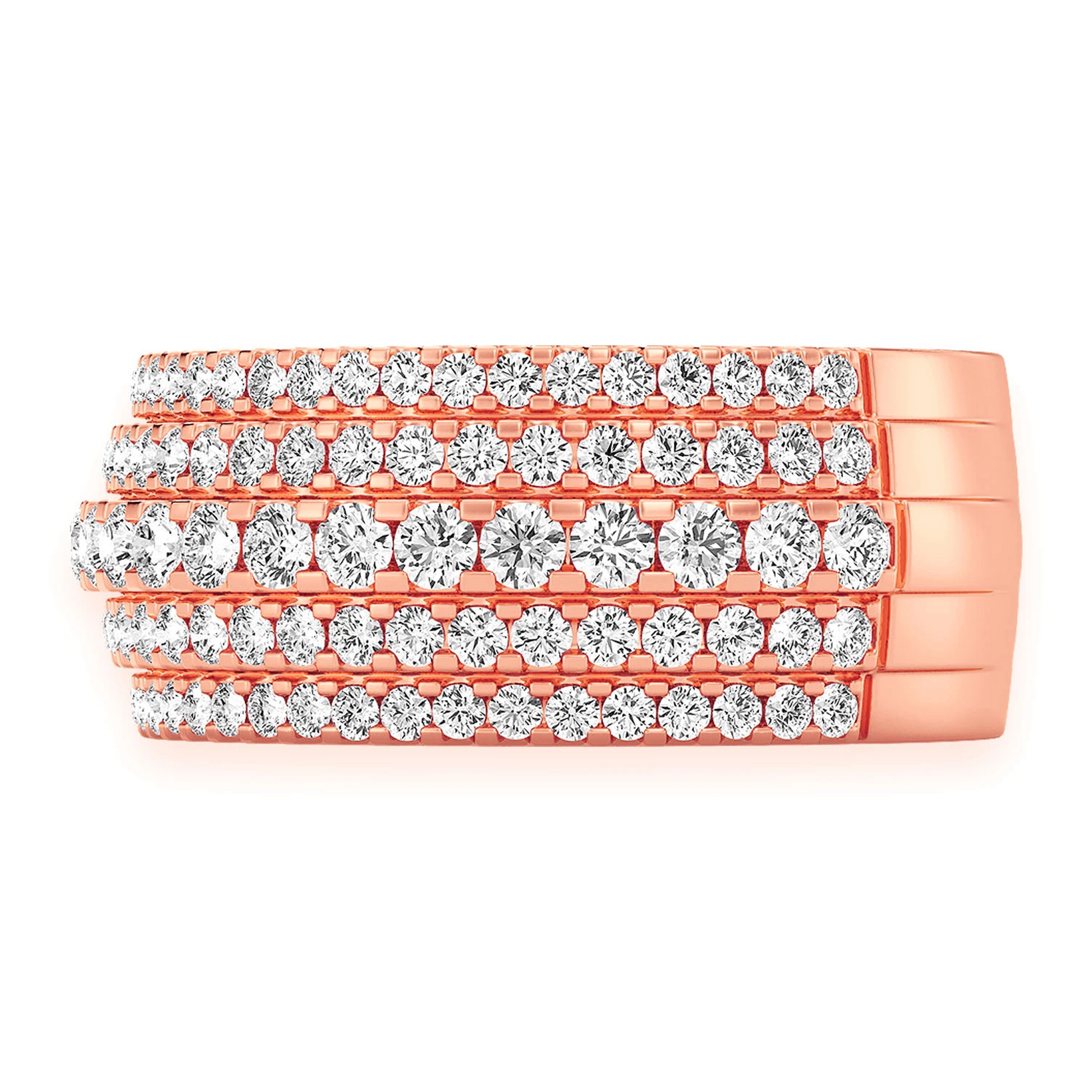 Multi Row Tier Band Ring in 14K rose gold, detail view