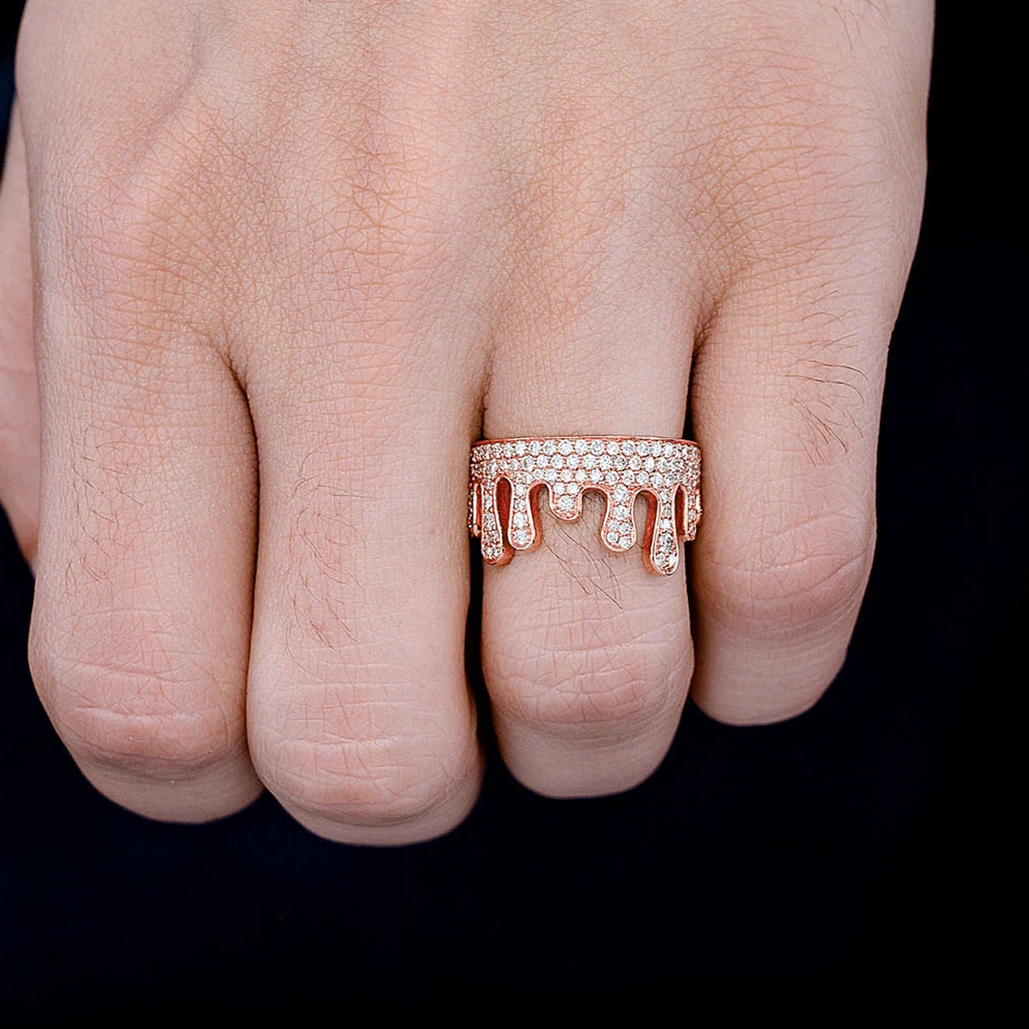 Diamond Drip Ring in 14K rose gold, 1.40ctw, alternate view