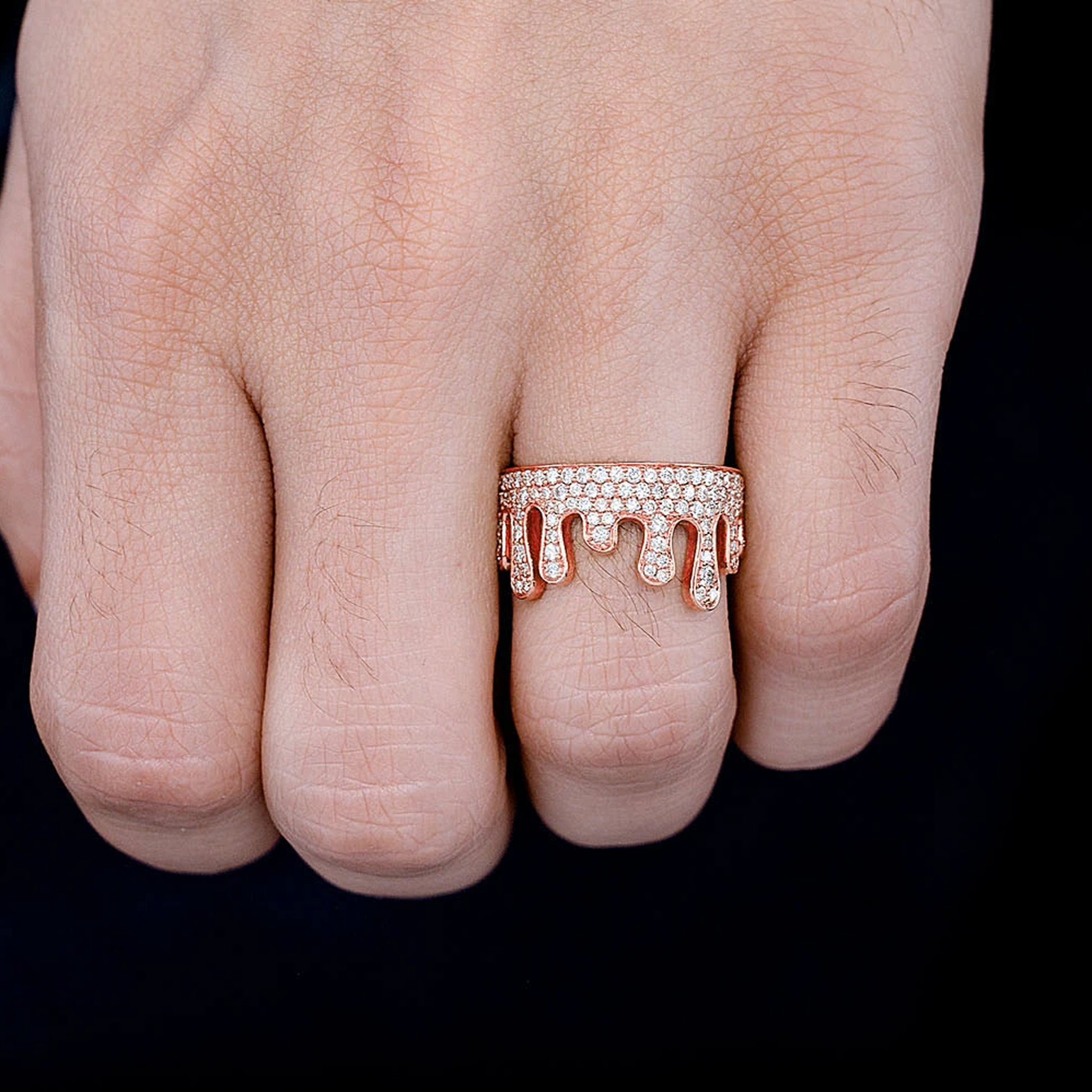 Diamond Drip Ring in 14K rose gold, 1.40ctw, alternate view