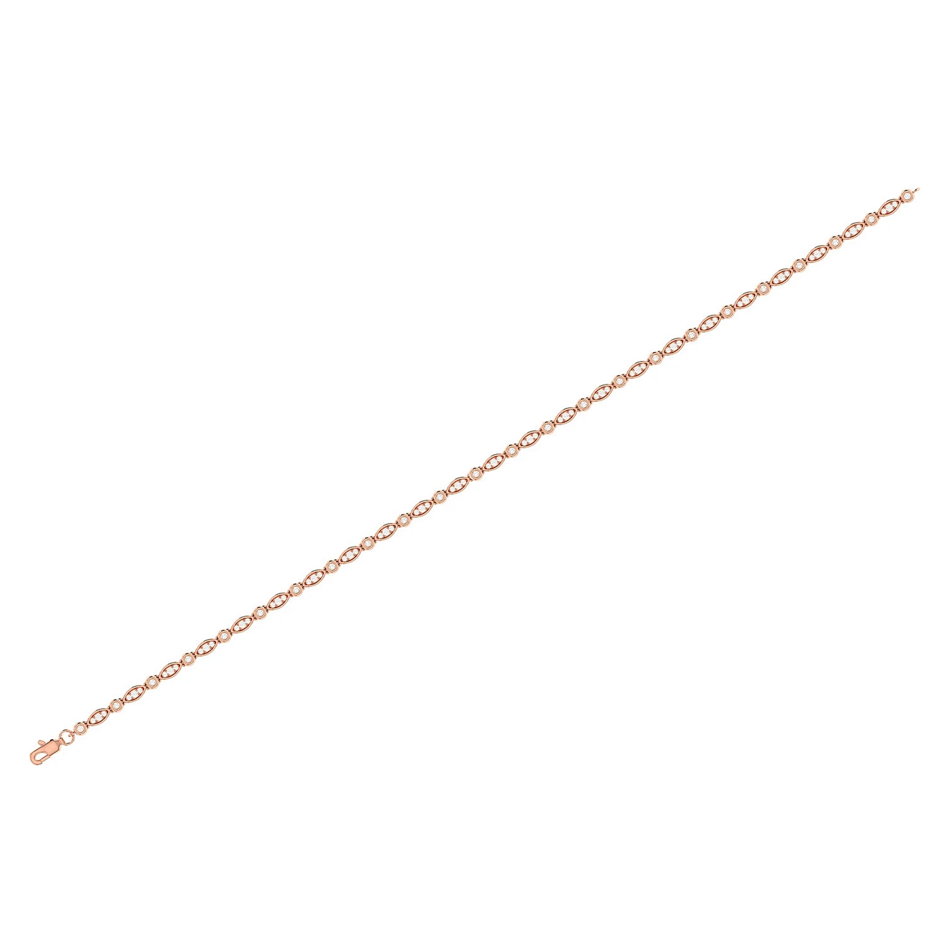 Geometric Bezel Diamond Bracelet in 14K rose gold, alternate view