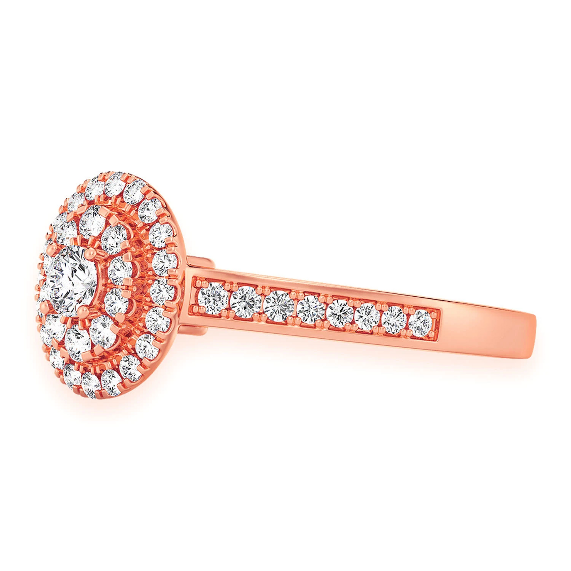 Oval Diamond Engagement Ring in 14K rose gold, detail view