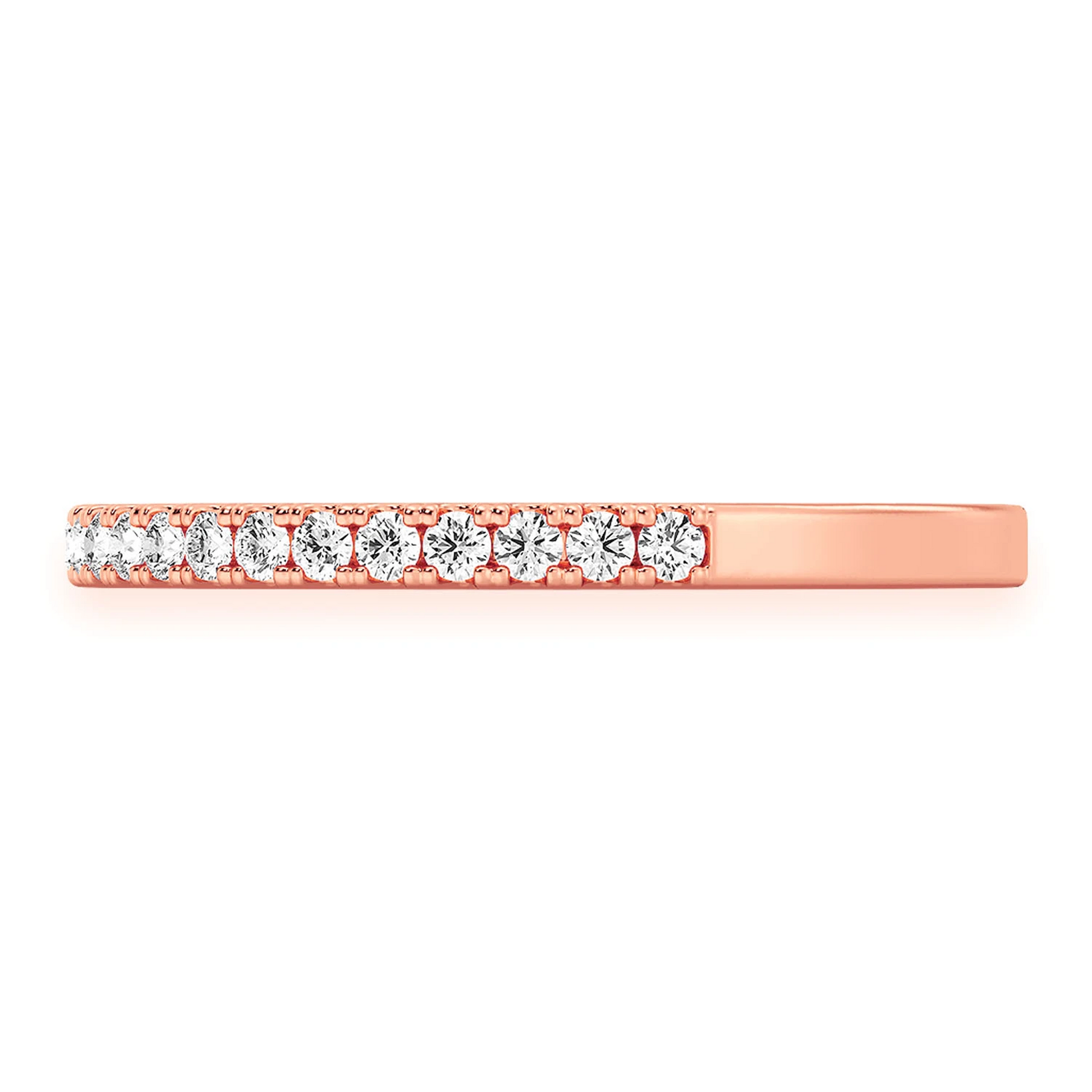 Bold Single Row Band Ring in 14K rose gold, side view