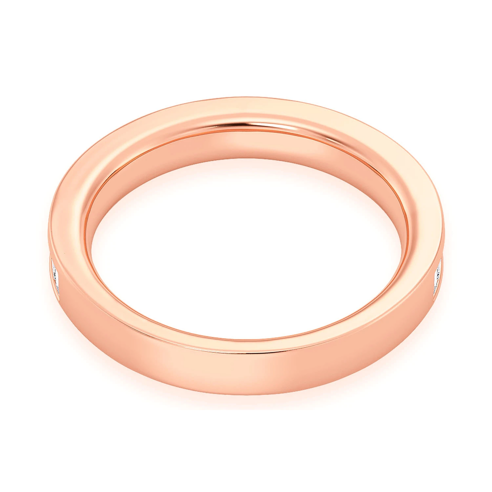 Baguette Channel Set Diamond Ring in 14K rose gold, alternate view