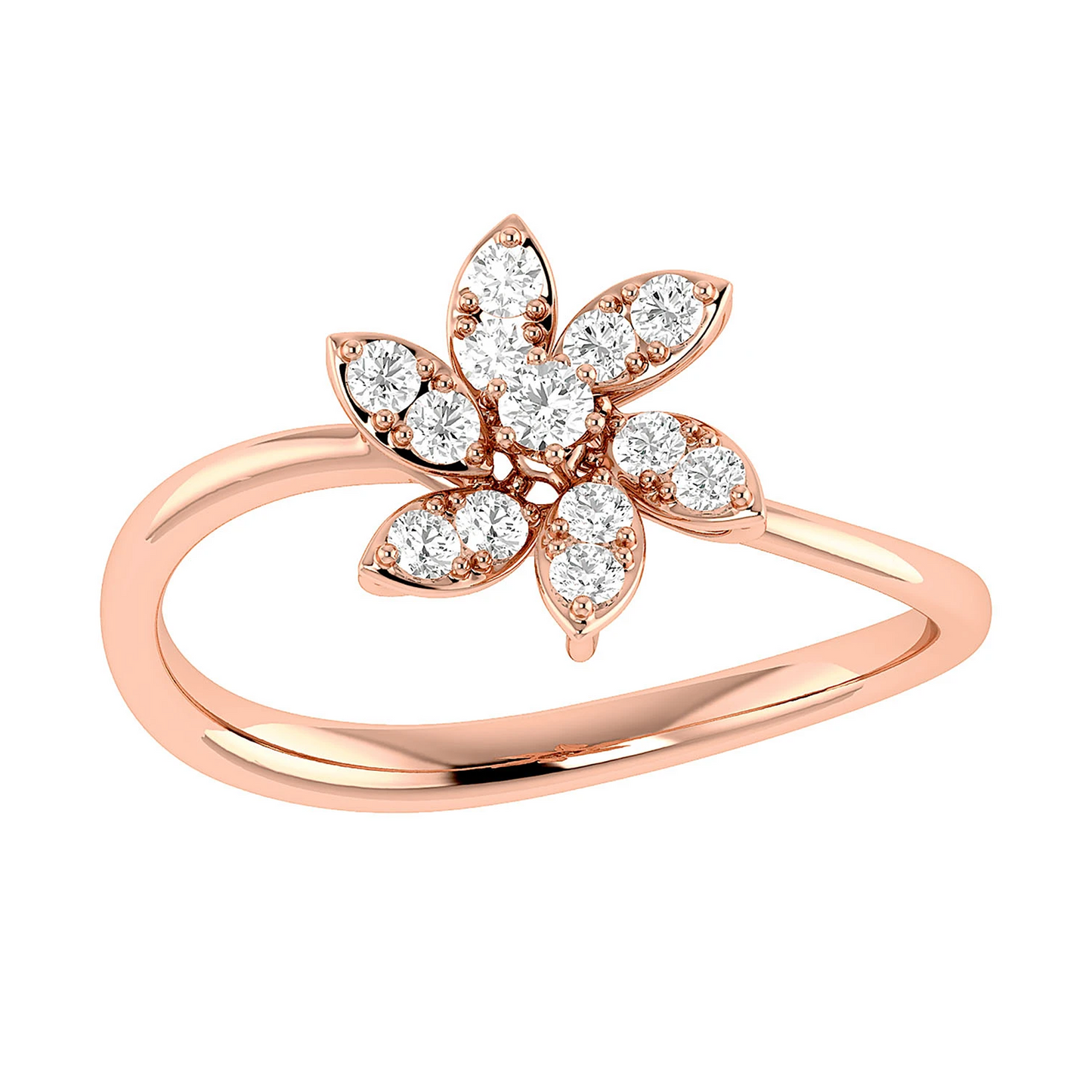 Blossom Diamond Ring in 14K rose gold, detail view