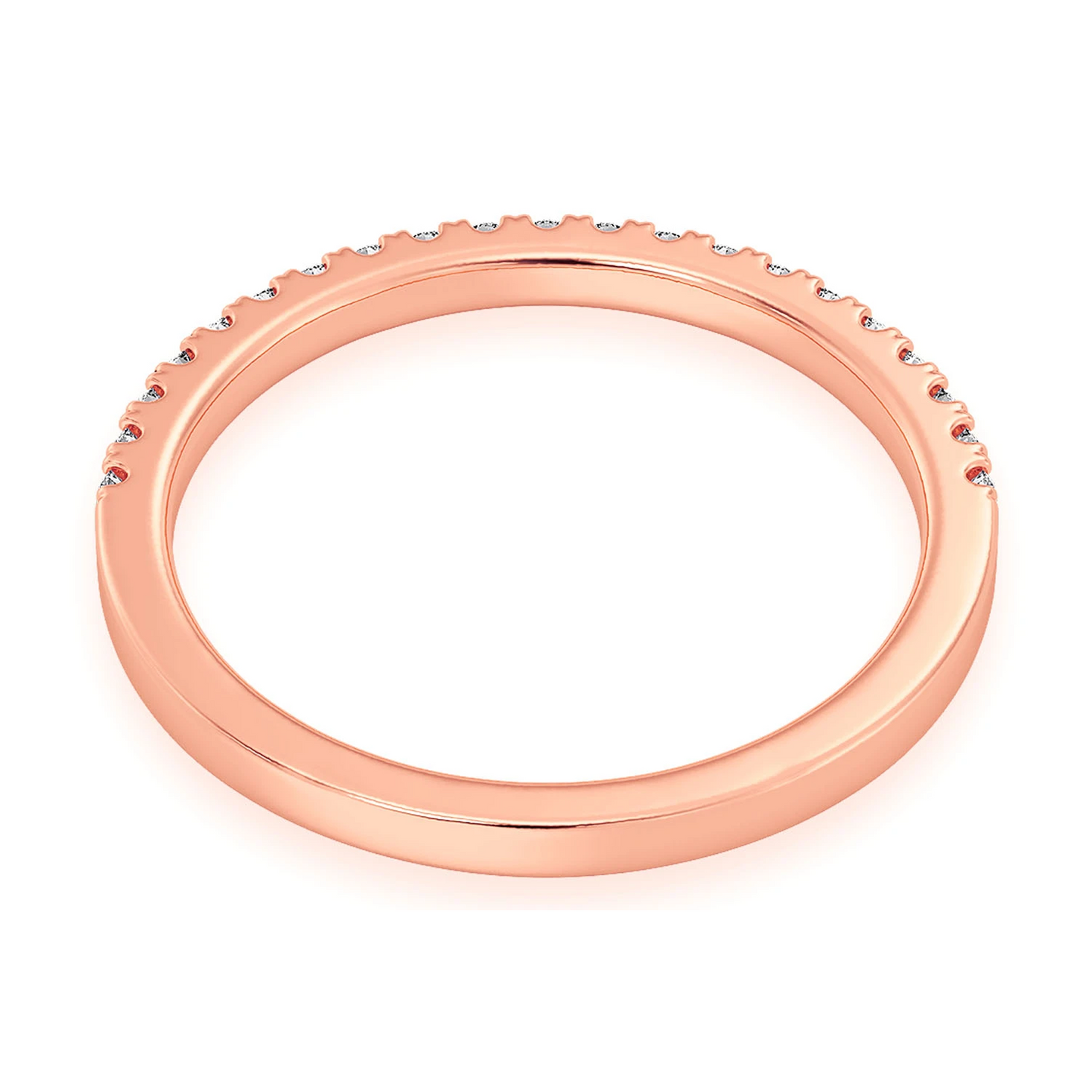 Bold Single Row Band Ring in 14K rose gold, detail view