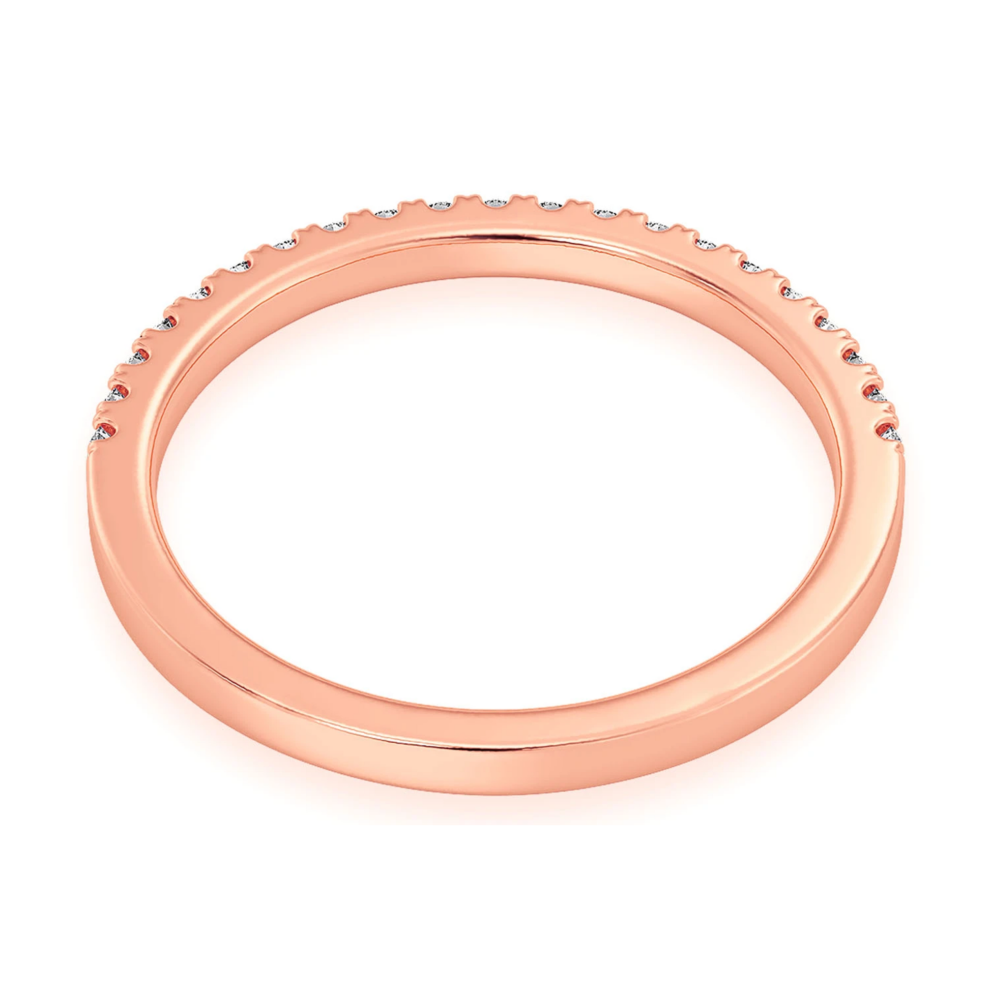 Bold Single Row Band Ring in 14K rose gold, detail view