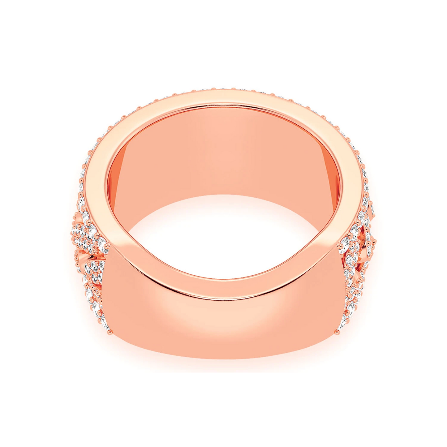 Miami Cuban Link Ring in 14K rose gold, alternate view