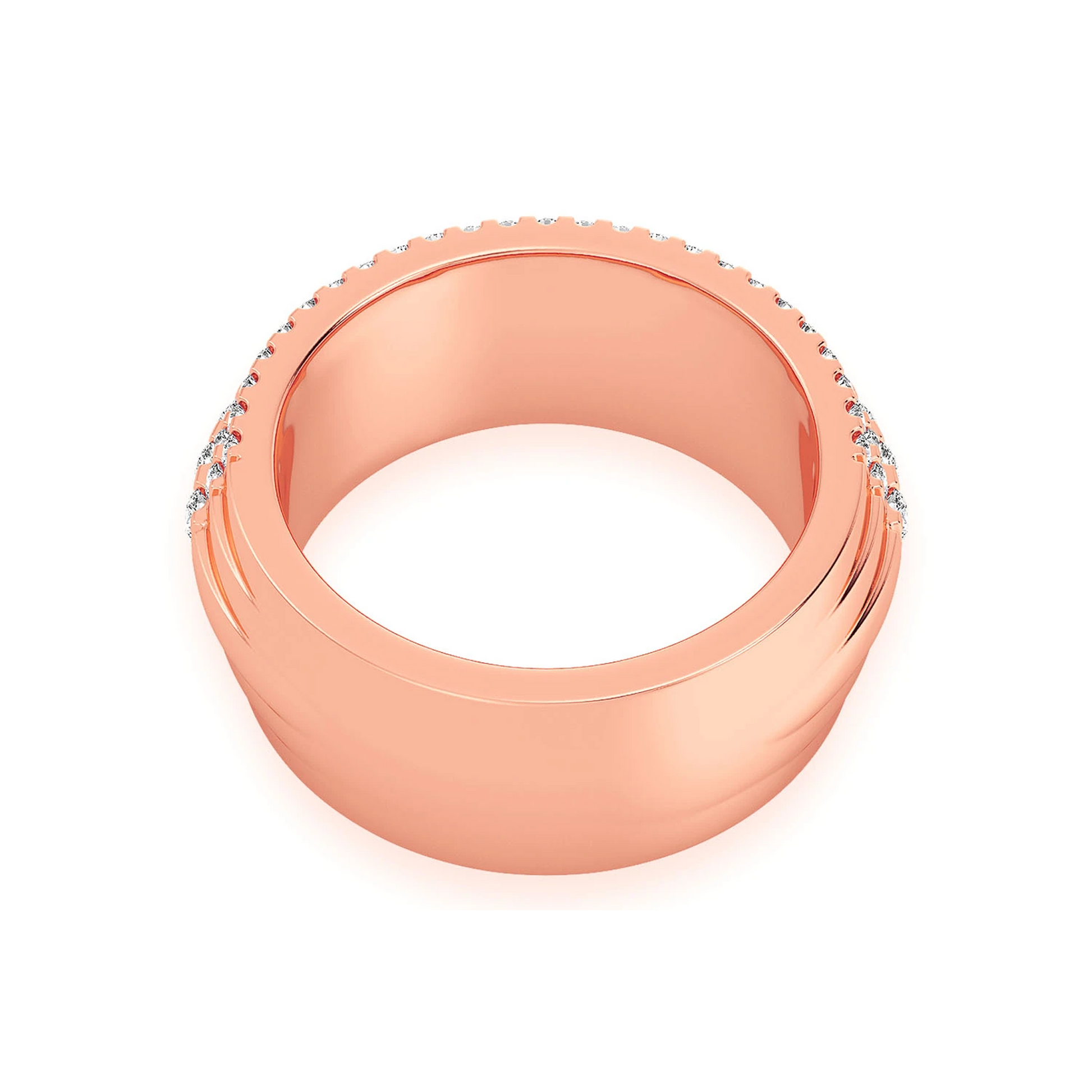 Multi Row Tier Band Ring in 14K rose gold, alternate view