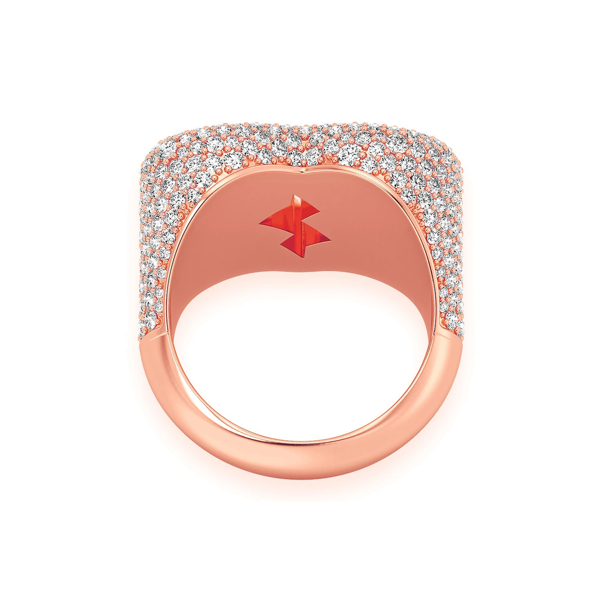Broken Heart Signet Ring in 14K rose gold, alternate view
