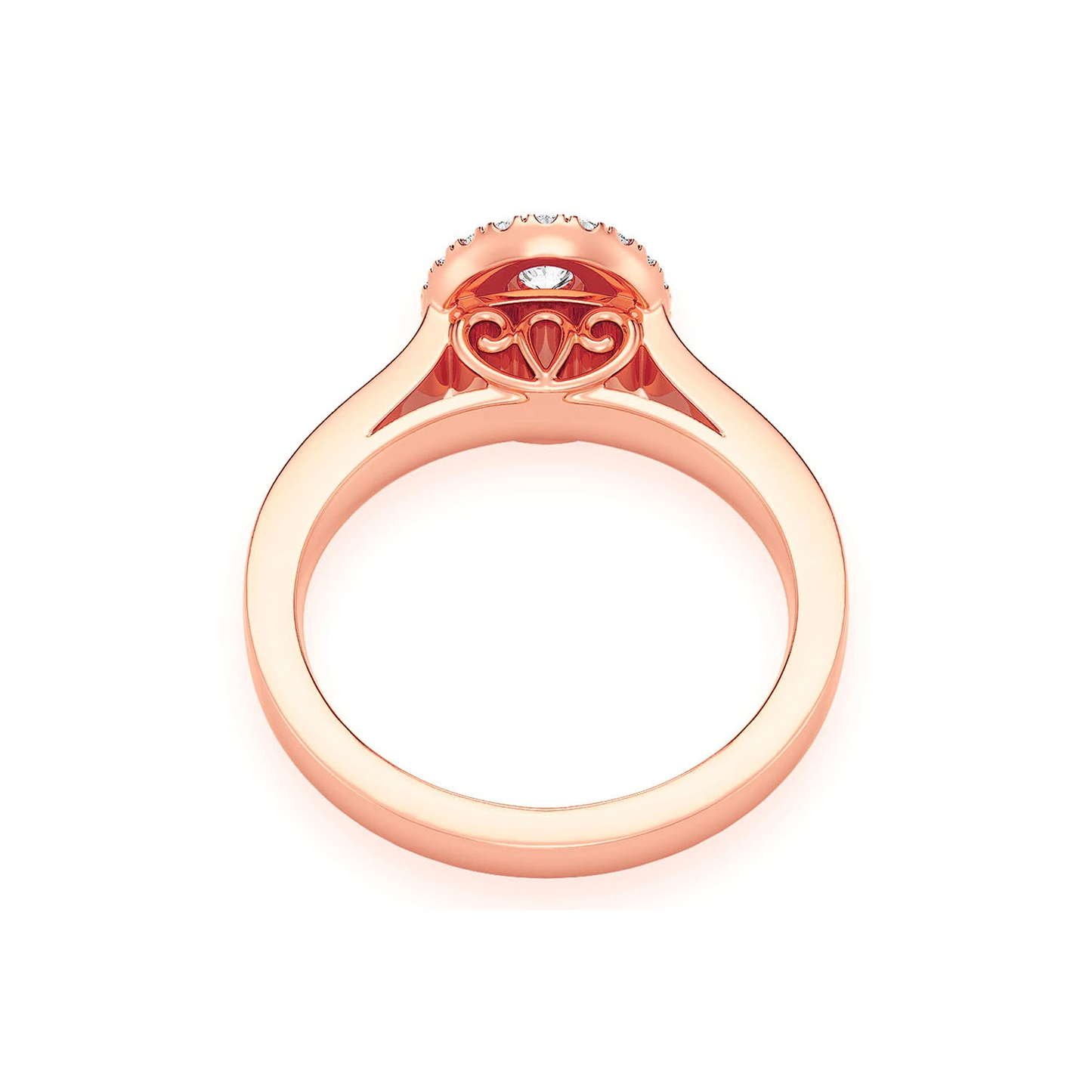 Oval Diamond Engagement Ring in 14K rose gold, alternate view