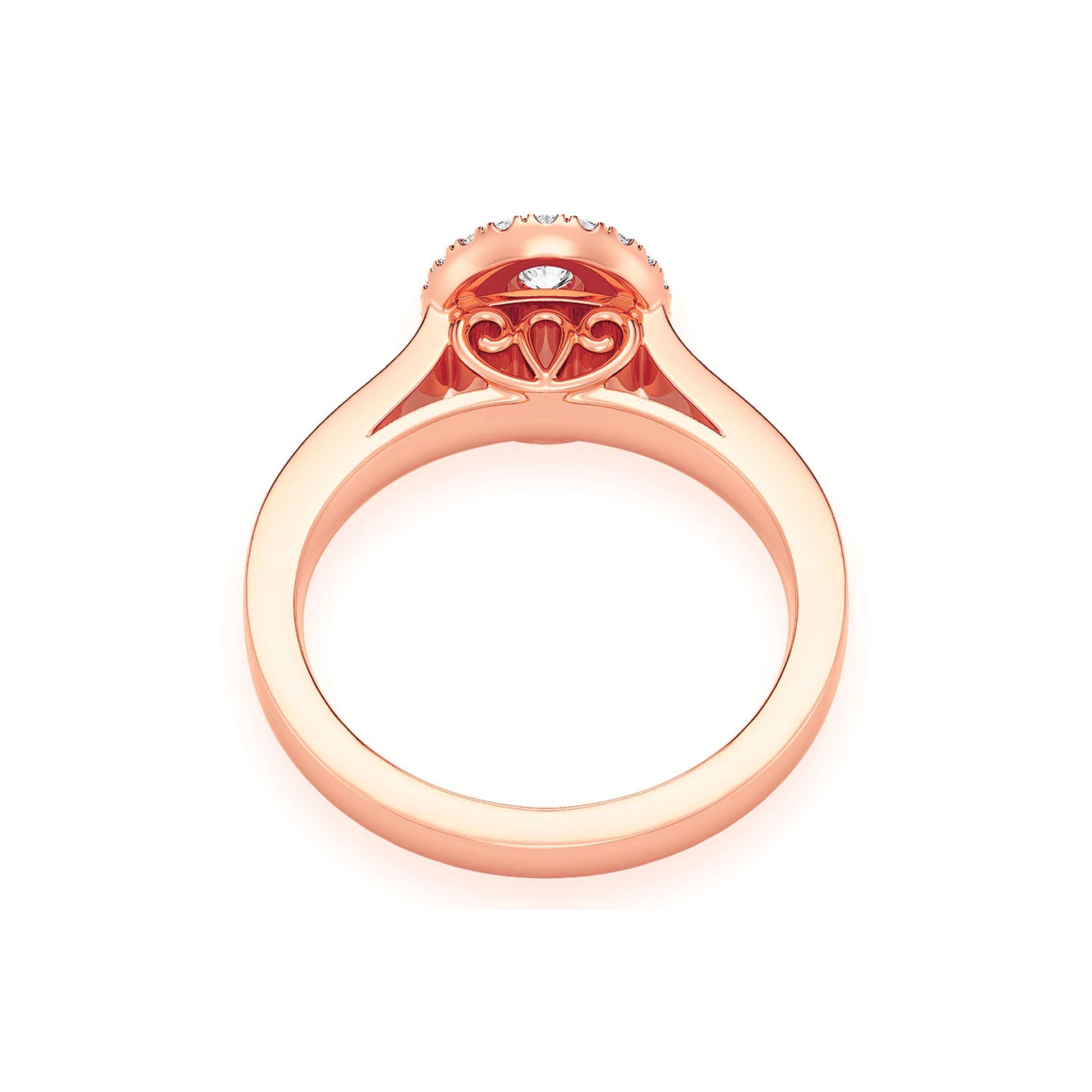 Oval Diamond Engagement Ring in 14K rose gold, alternate view