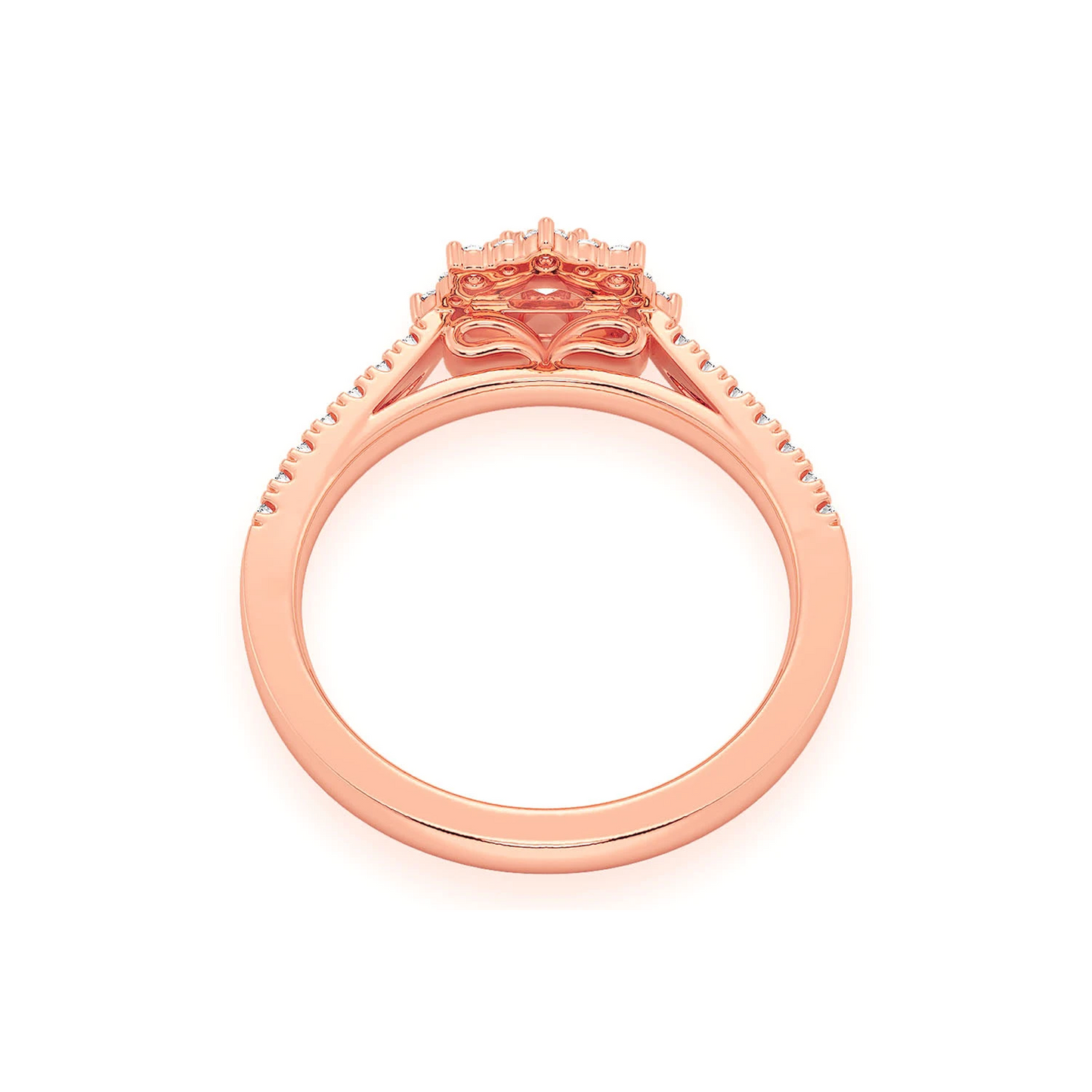 Single Band Diamond Engagement Ring in 14K rose gold, alternate view