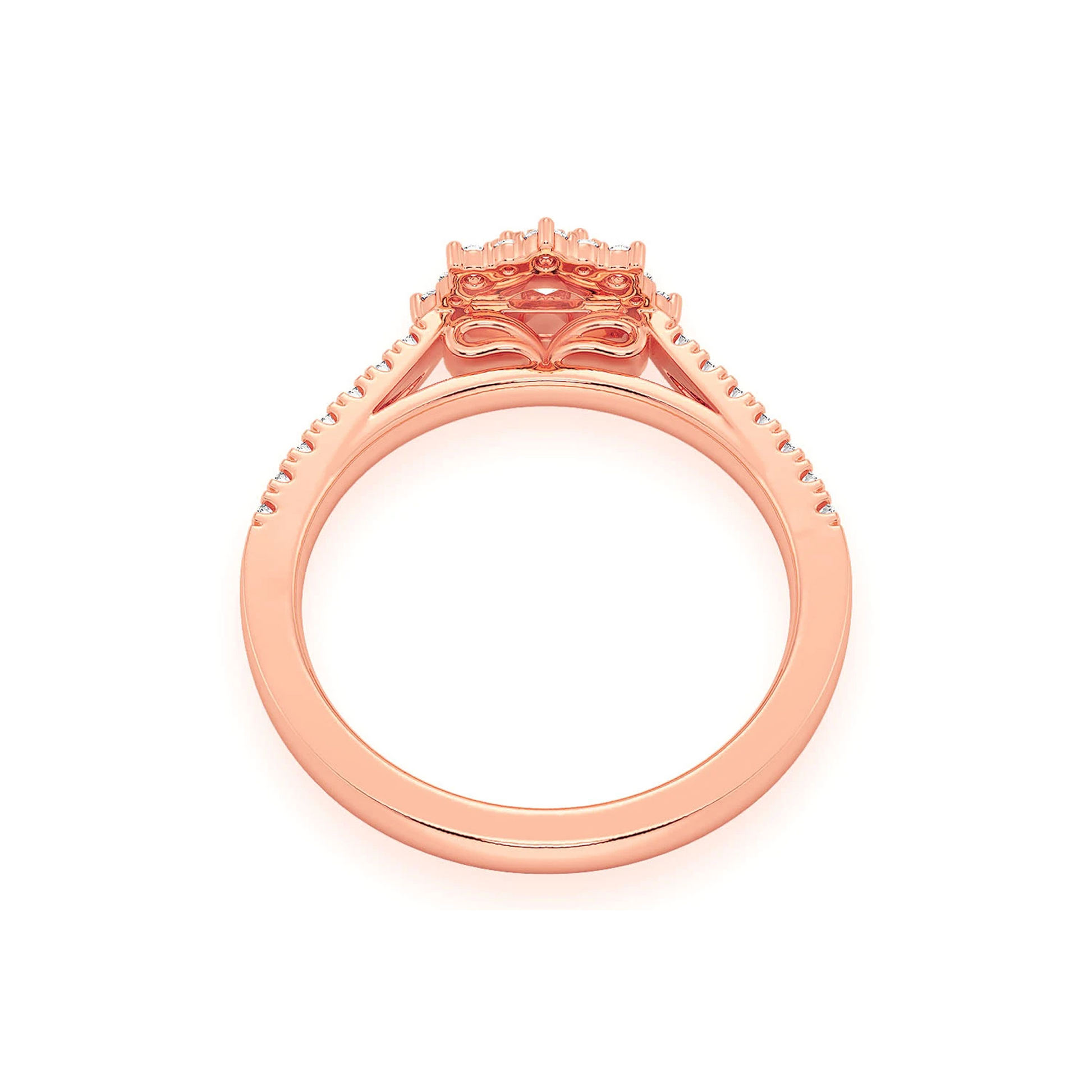 Single Band Diamond Engagement Ring in 14K rose gold, alternate view