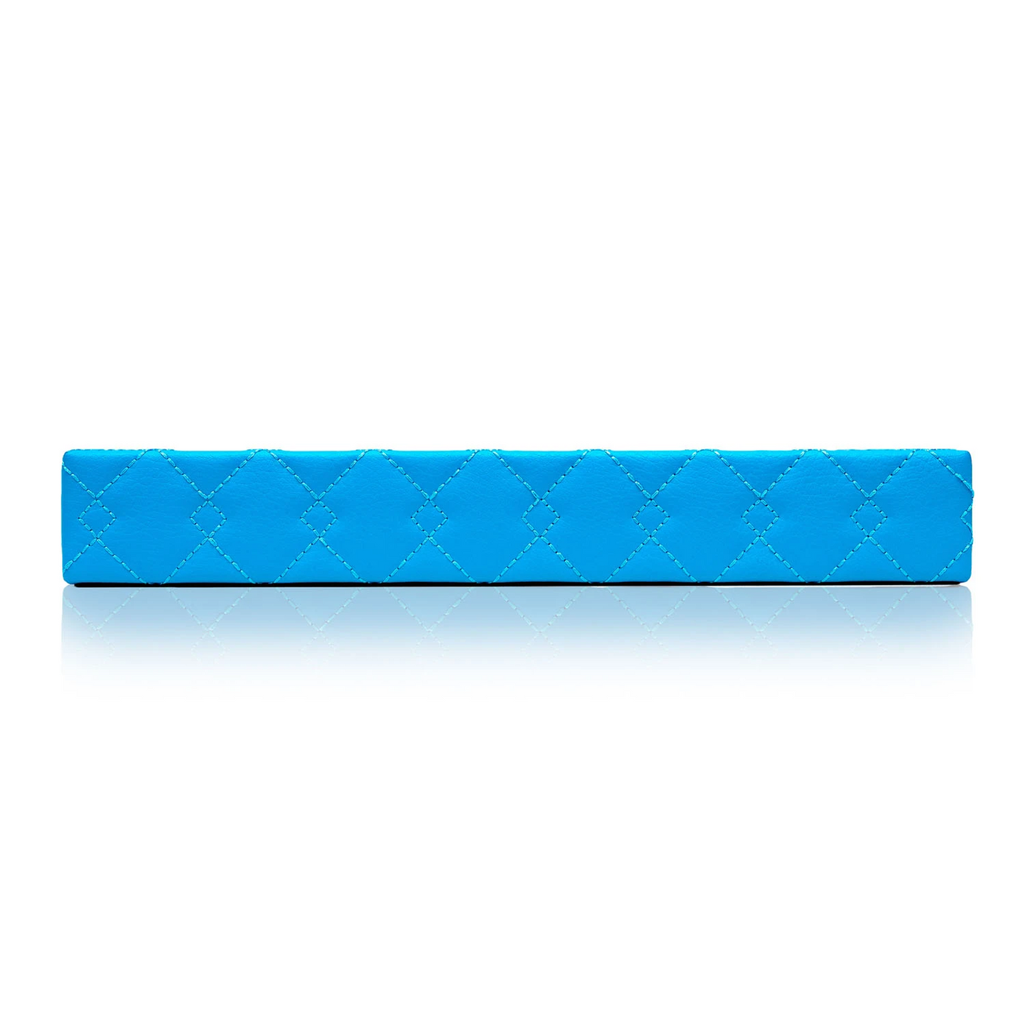 Icebox Leather Dresser Caddy in blue, side view