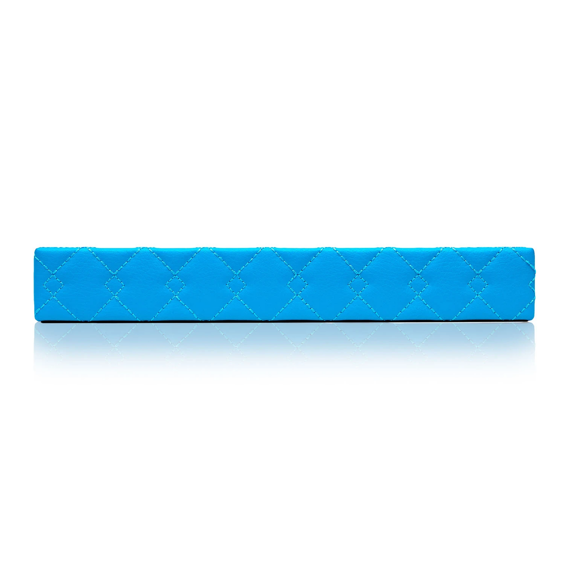 Icebox Leather Dresser Caddy in blue, side view