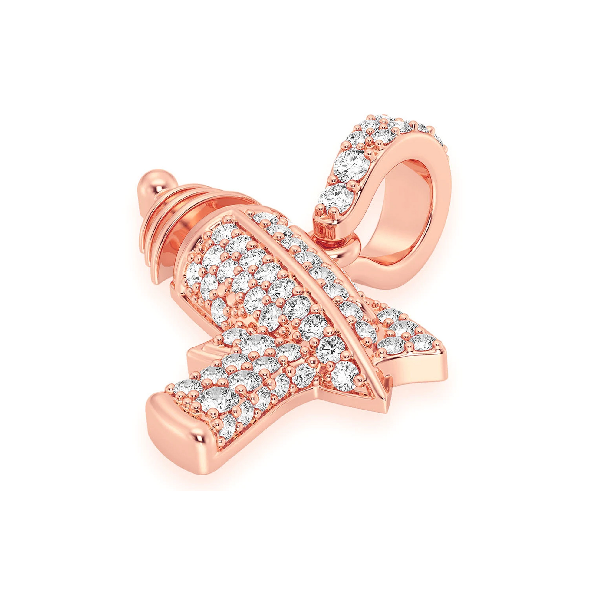 Raygun Diamond Pendant in 14K rose gold, side view