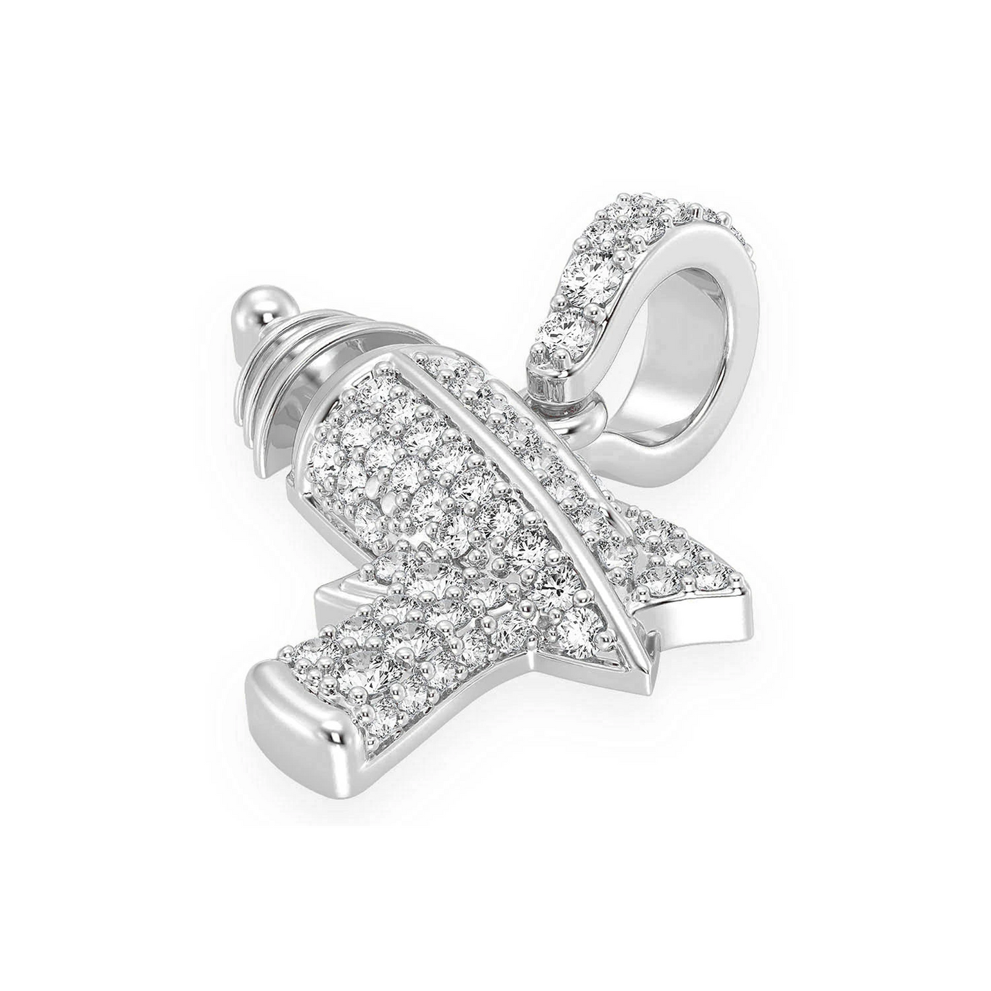 Raygun Diamond Pendant in 14K white gold, detail view