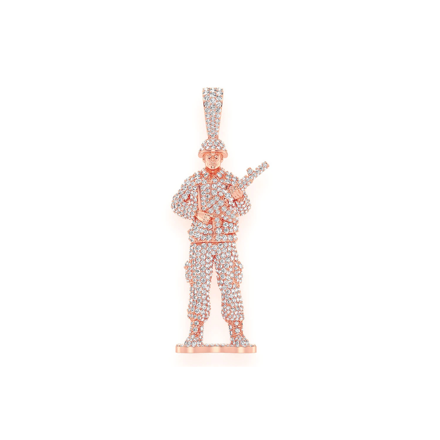 Toy Soldier Diamond Pendant in 14K rose gold, Statement | 4.50ctw, front view