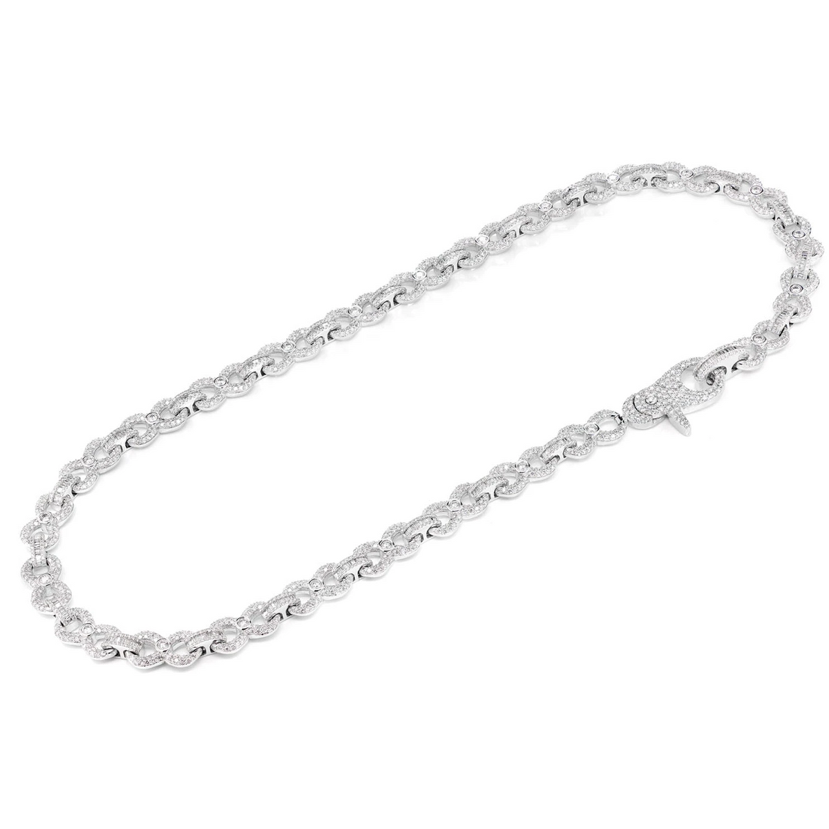 Bezel Infinity Diamond Link Necklace