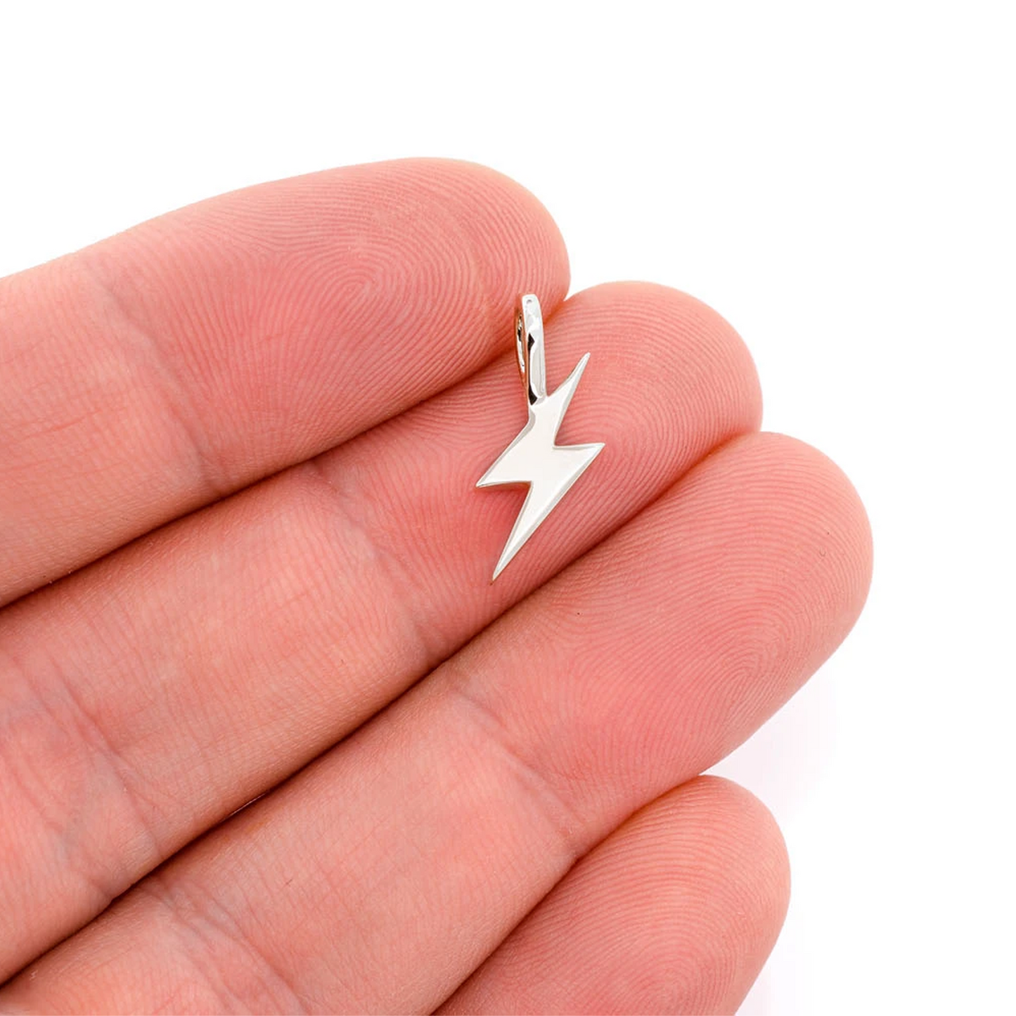 Lightning Bolt Diamond Pendant in 14K rose gold, Pure | Solid Gold, alternate view