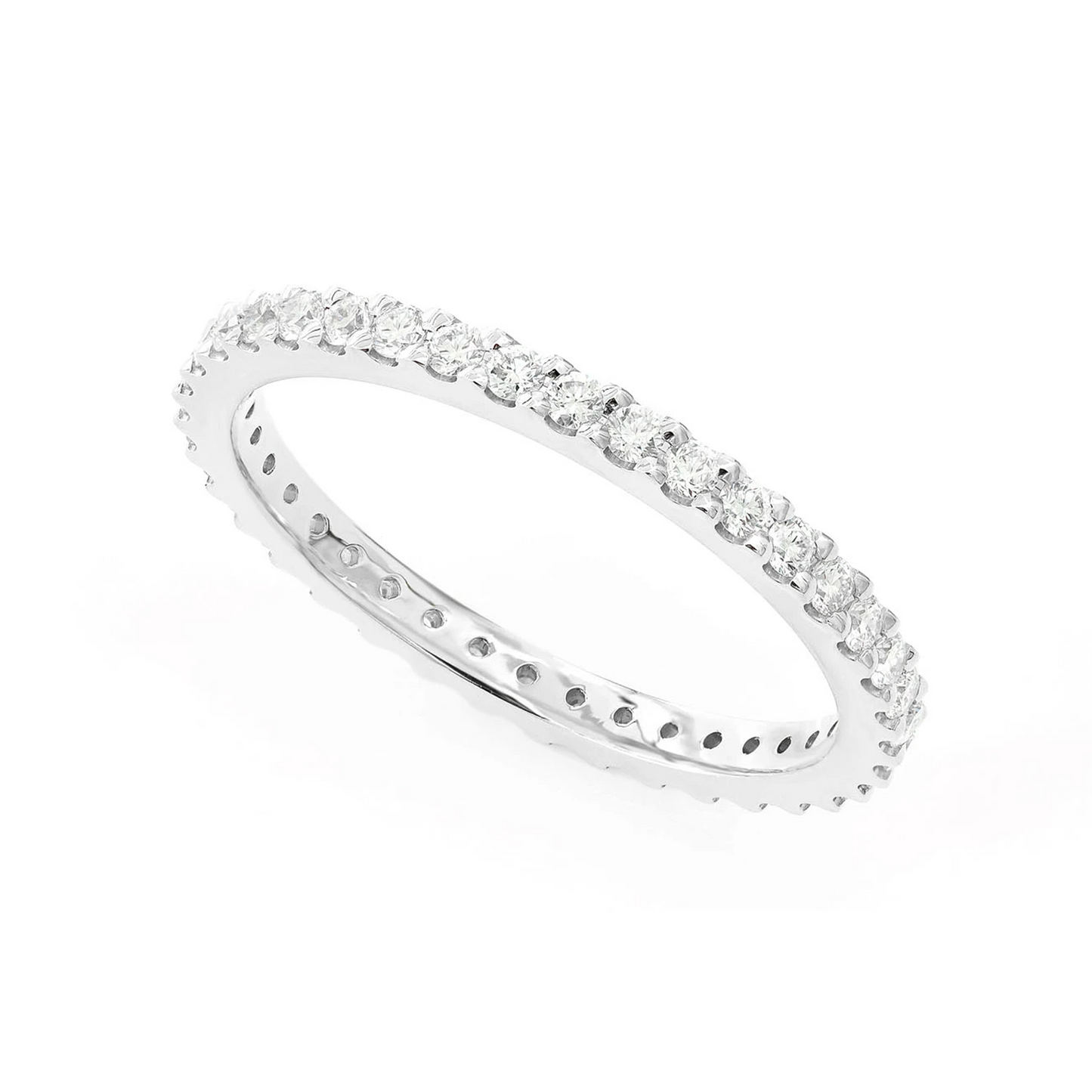 Eternity Diamond Ring in 14K white gold, angled view