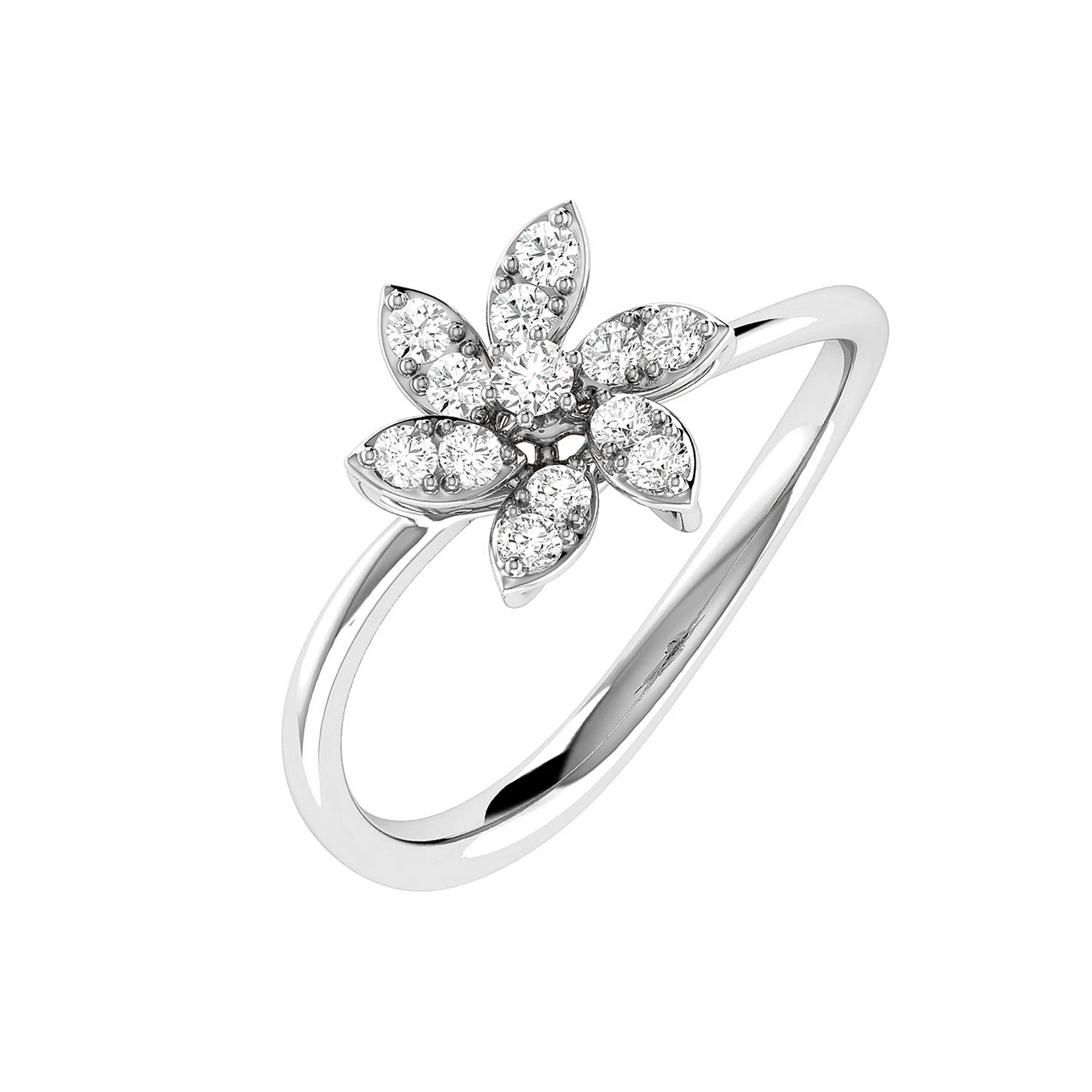 Blossom Diamond Ring in 14K white gold, alternate view