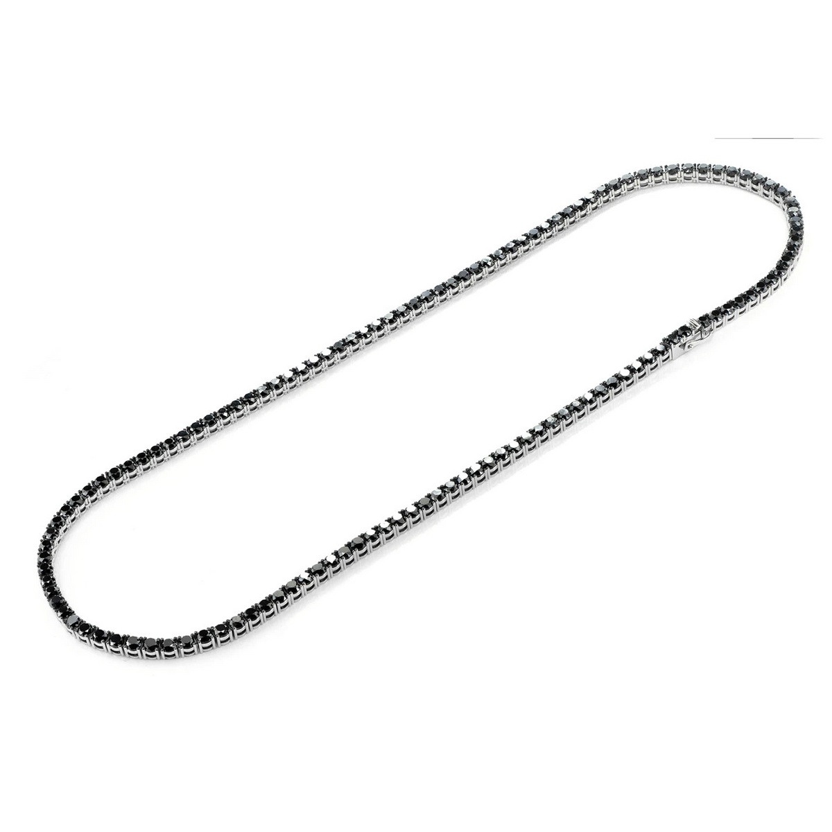 Black Diamond Prong Set Tennis Necklace