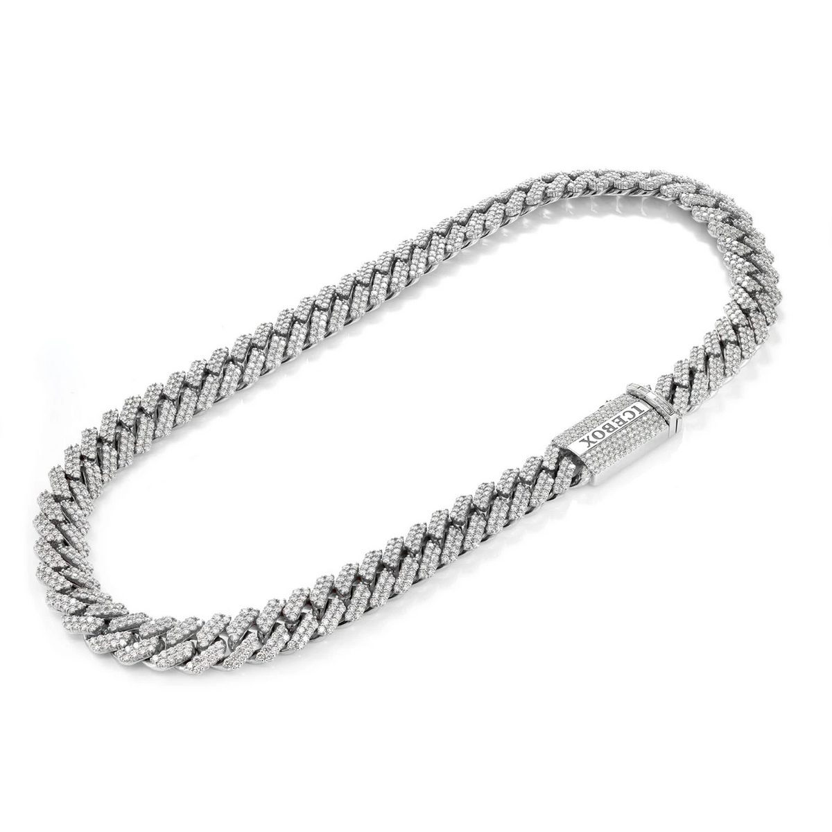 15mm Raised Prong Diamond Cuban Link Necklace