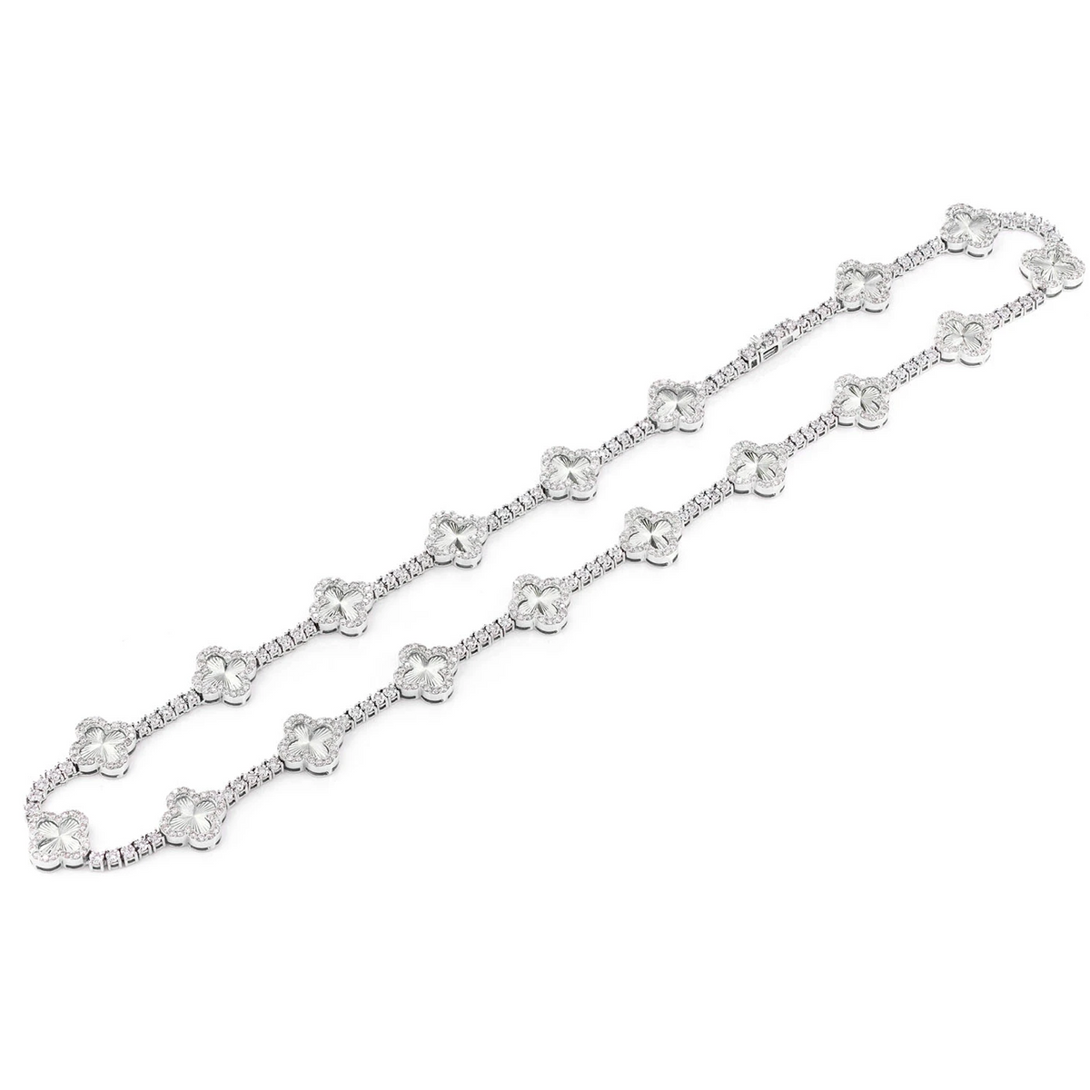 Miracle Clover Link Diamond Tennis Necklace
