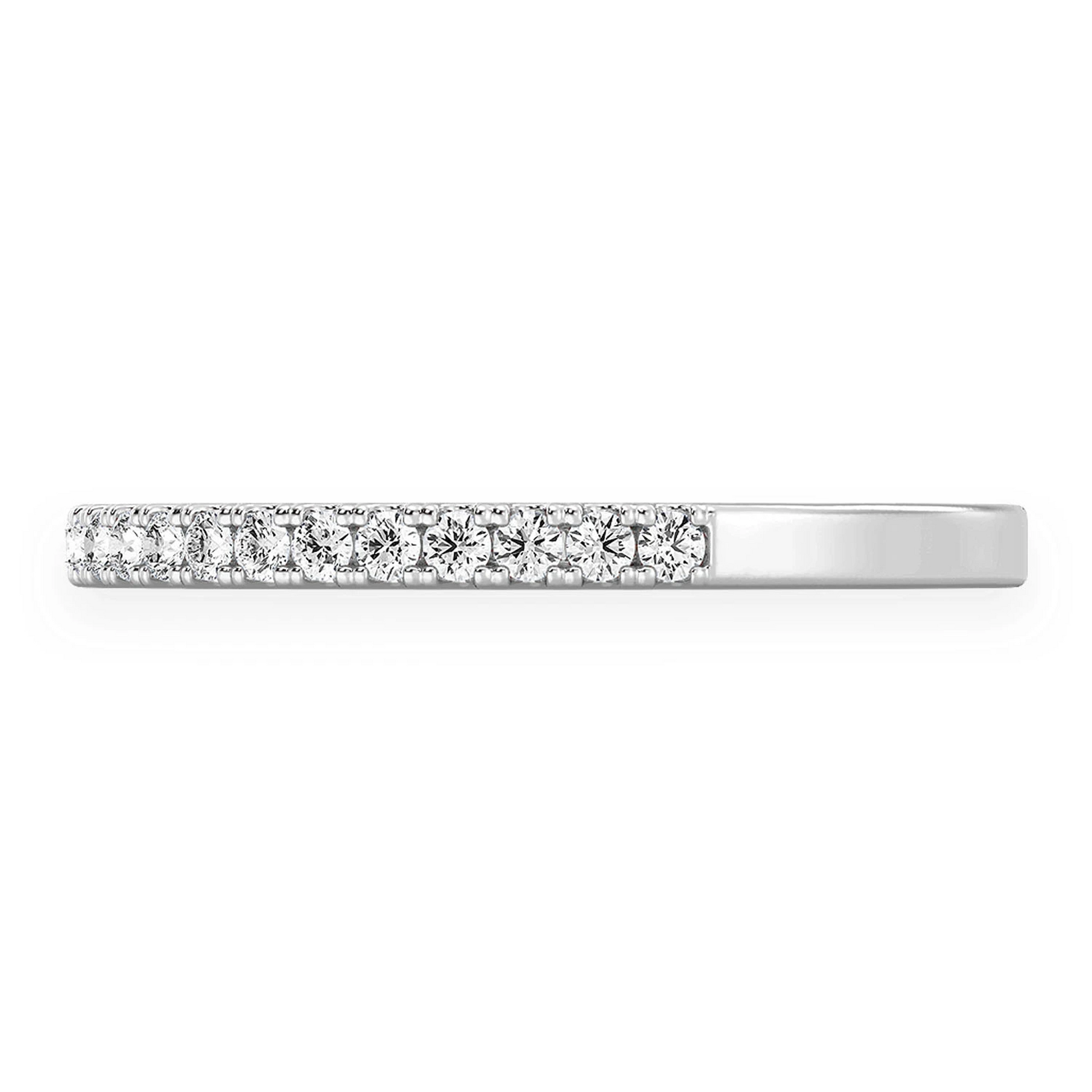 Bold Single Row Band Ring in 14K white gold, side view