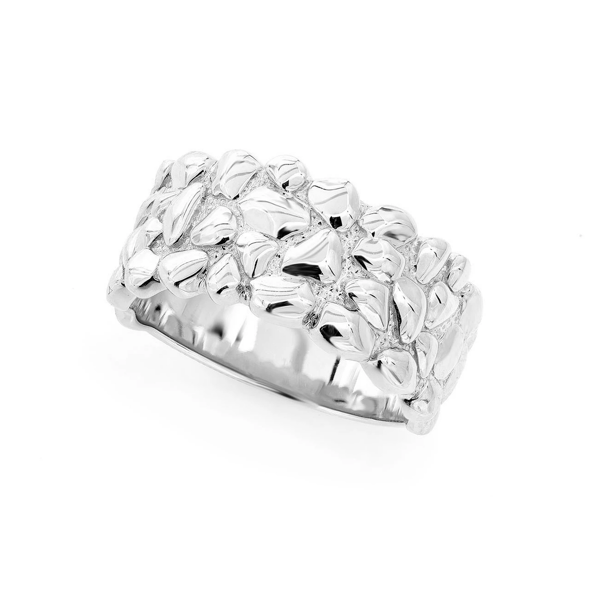 Nugget Band Ring in 14K white gold, detail view