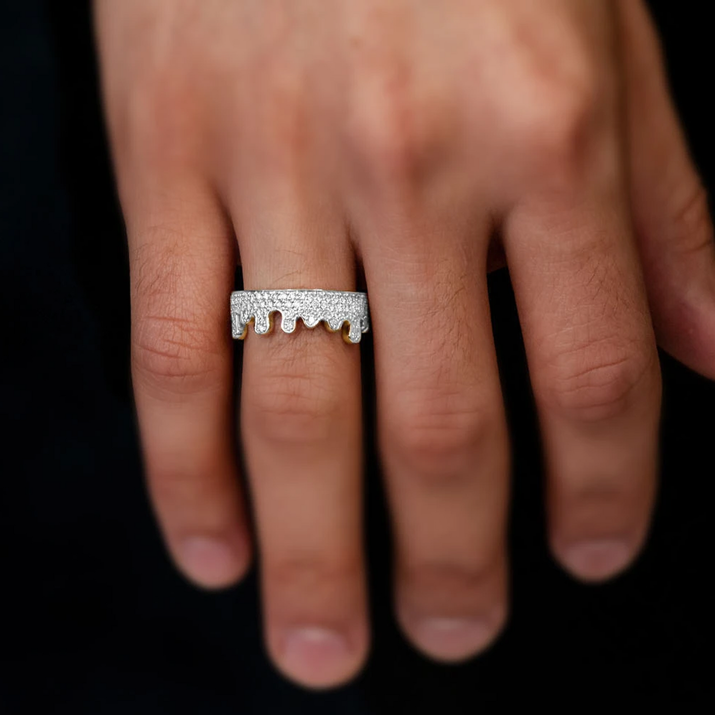 Diamond Drip Ring in 14K white gold, 1.00ctw, alternate view