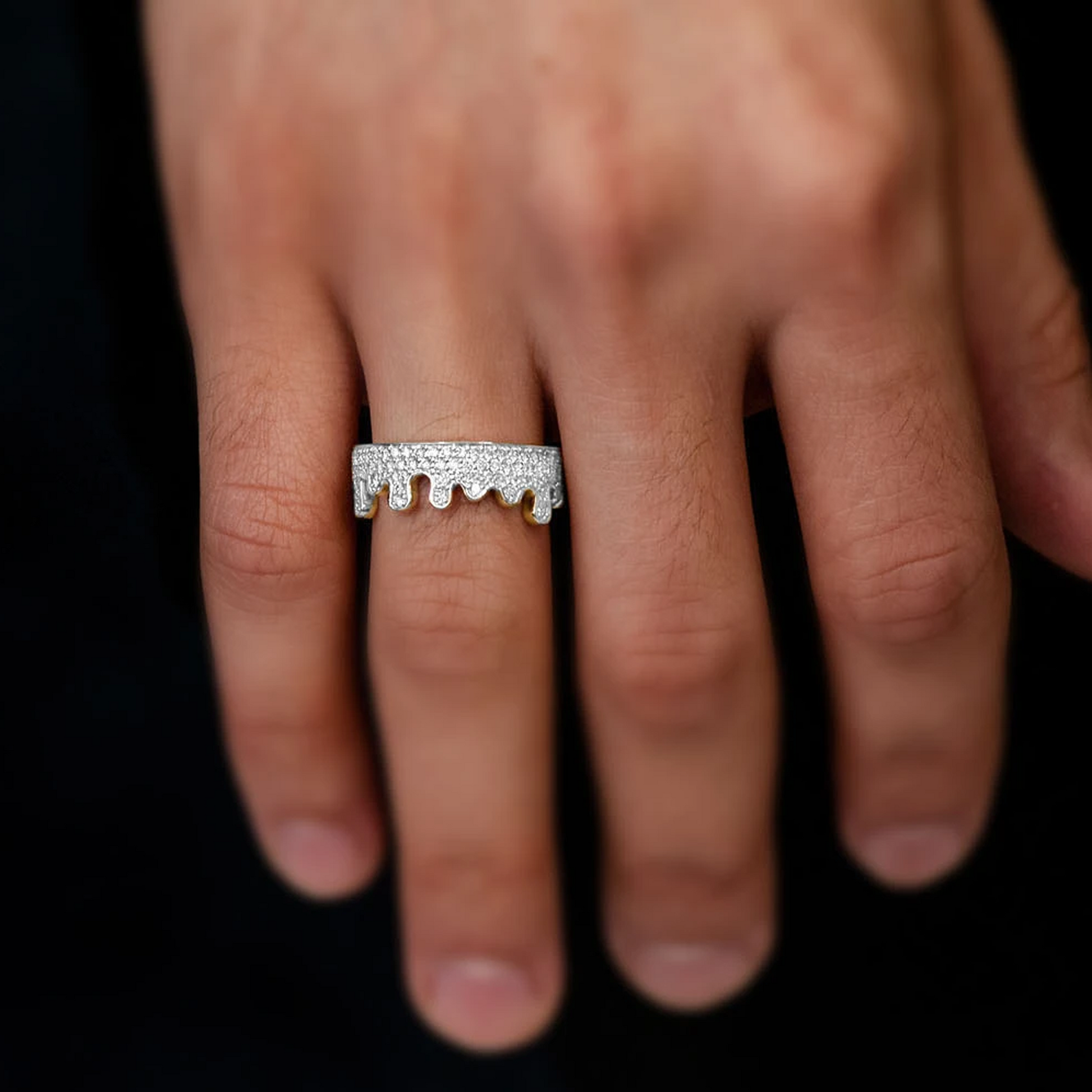 Diamond Drip Ring in 14K white gold, 1.00ctw, alternate view