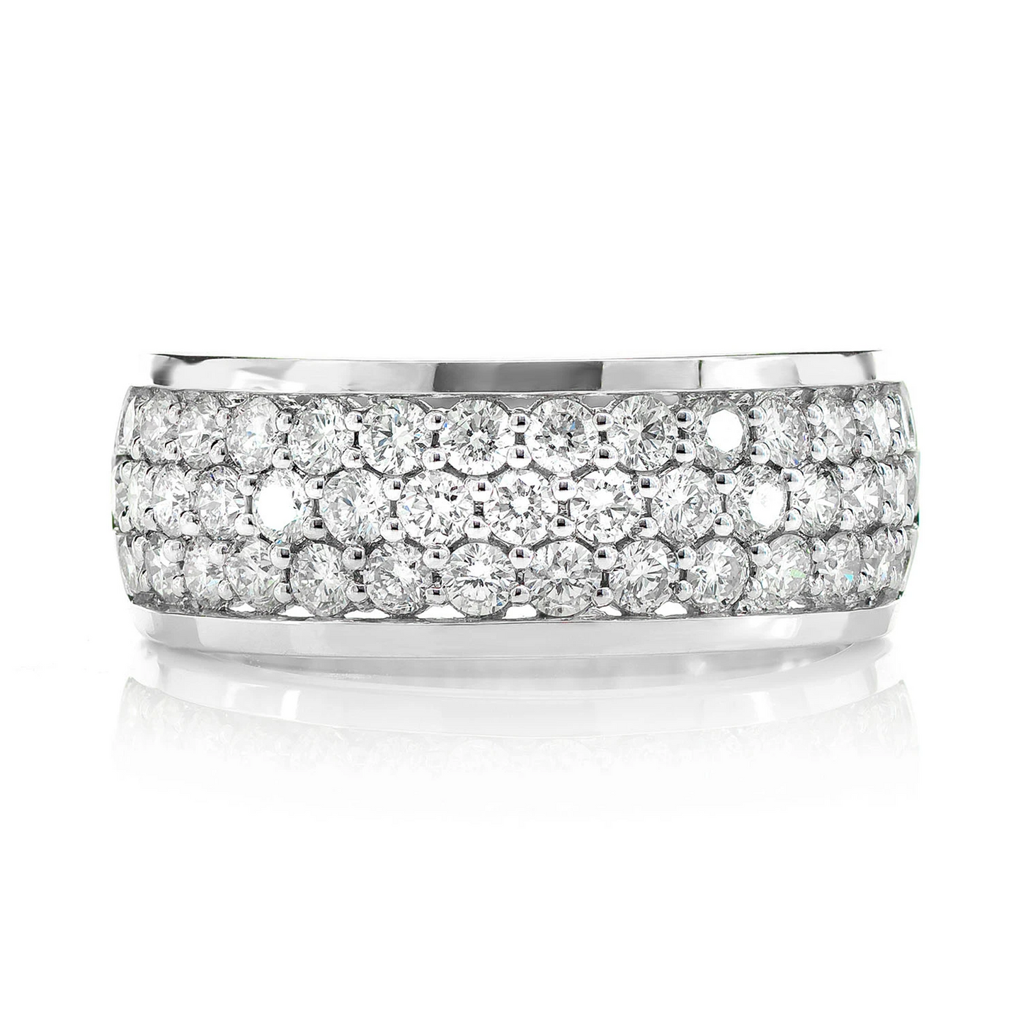 Three Row Diamond Band Ring