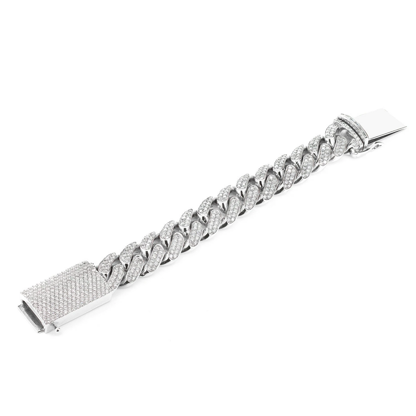 Two Row Diamond Miami Cuban Link Bracelet