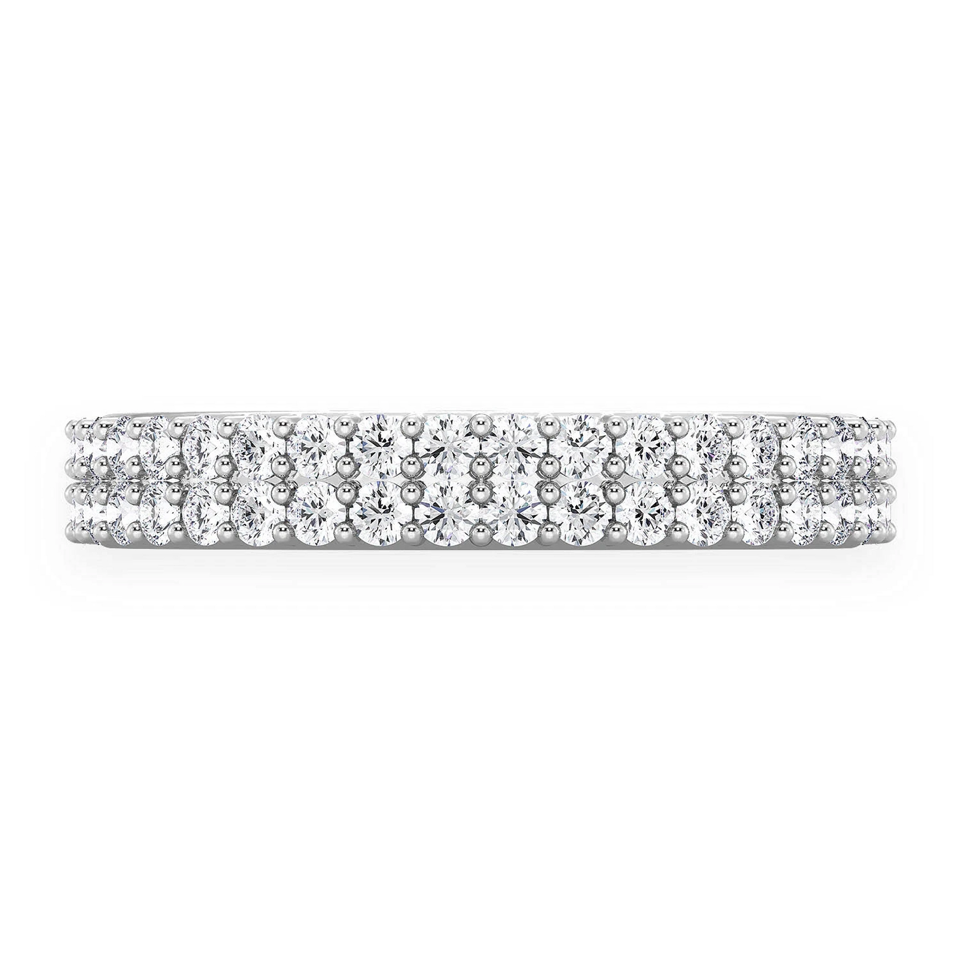 Two Row Band Ring in 14K white gold, front view