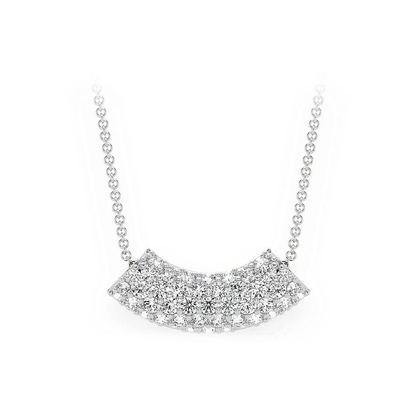 Noodle Diamond Pavé Pendant in 14K white gold, front view