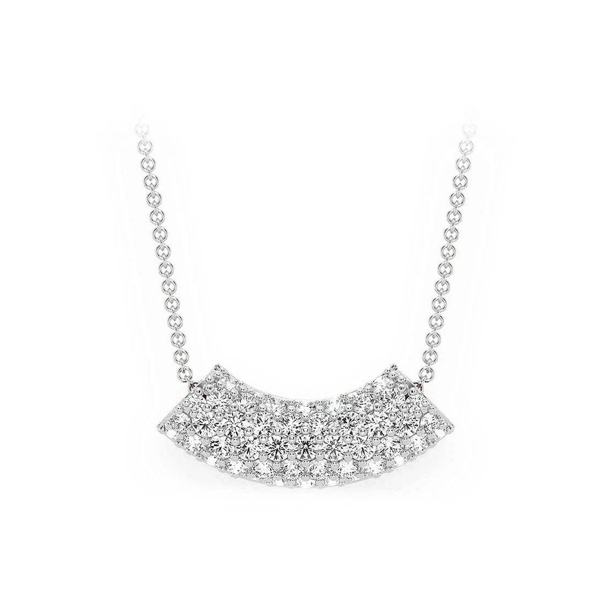 Noodle Diamond Pavé Pendant in 14K white gold, front view