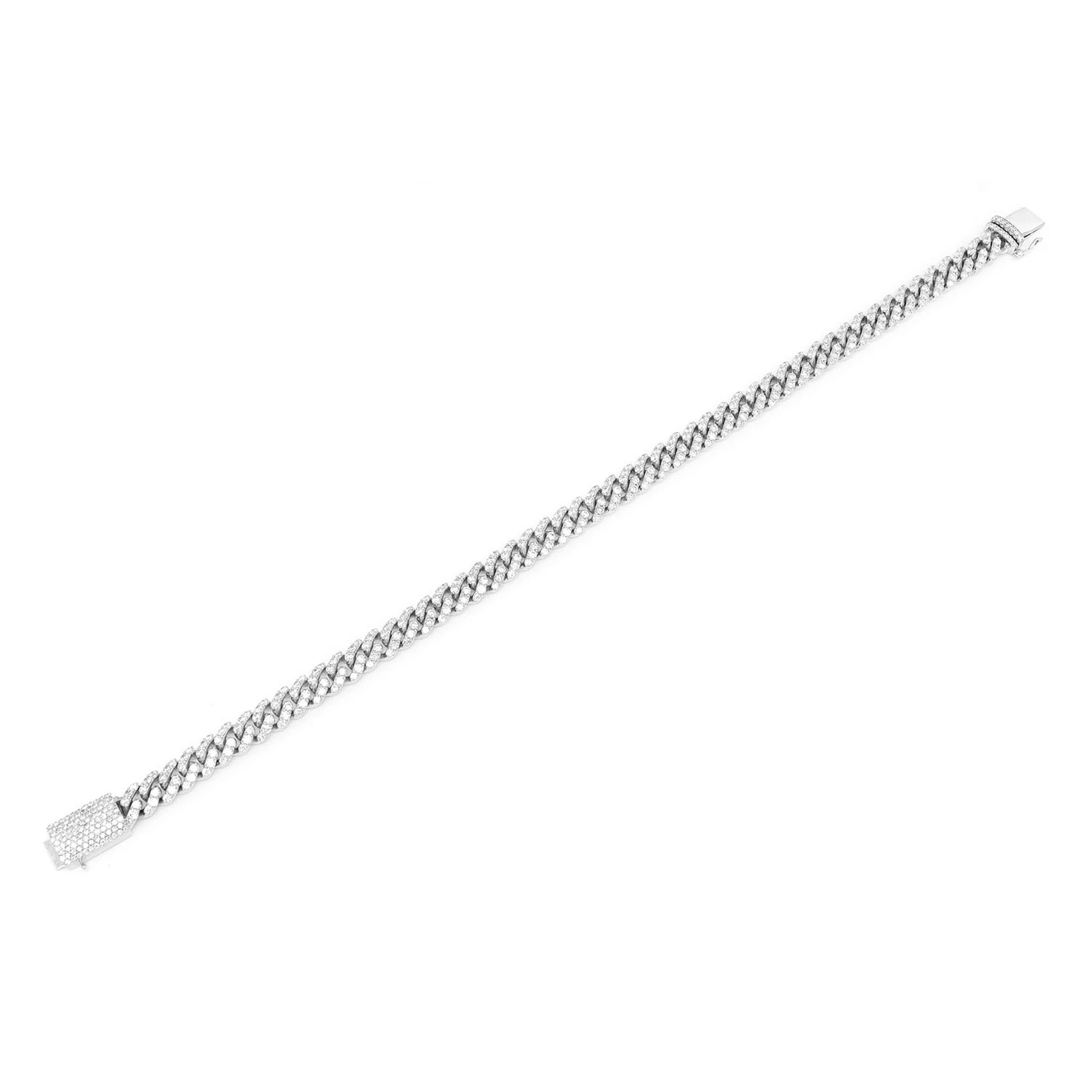 Miami Cuban Diamond Bracelet in 14K white gold, 6mm / 4.25ctw width, alternate view