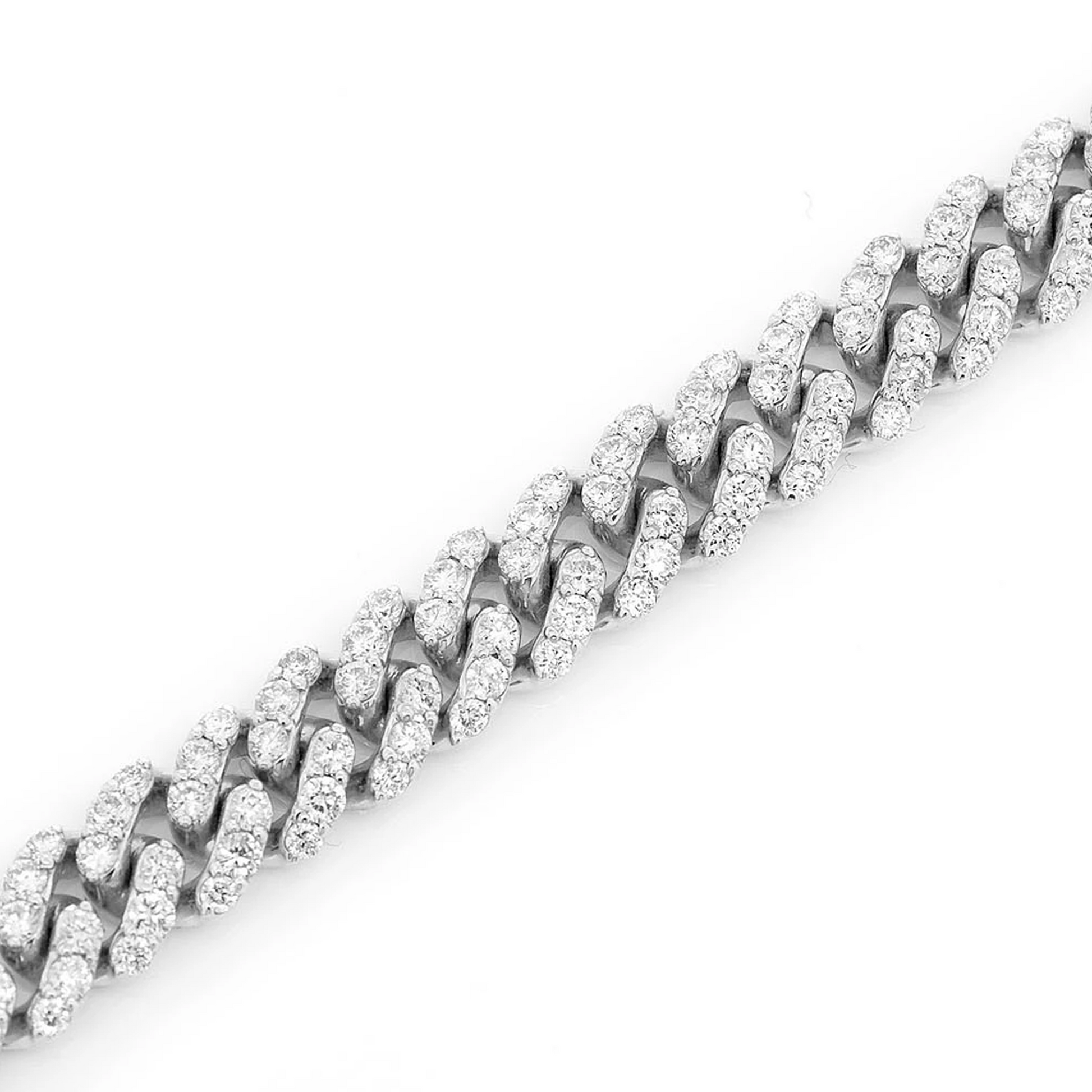 Miami Cuban Diamond Bracelet in 14K white gold, 6mm / 4.25ctw width, angled view