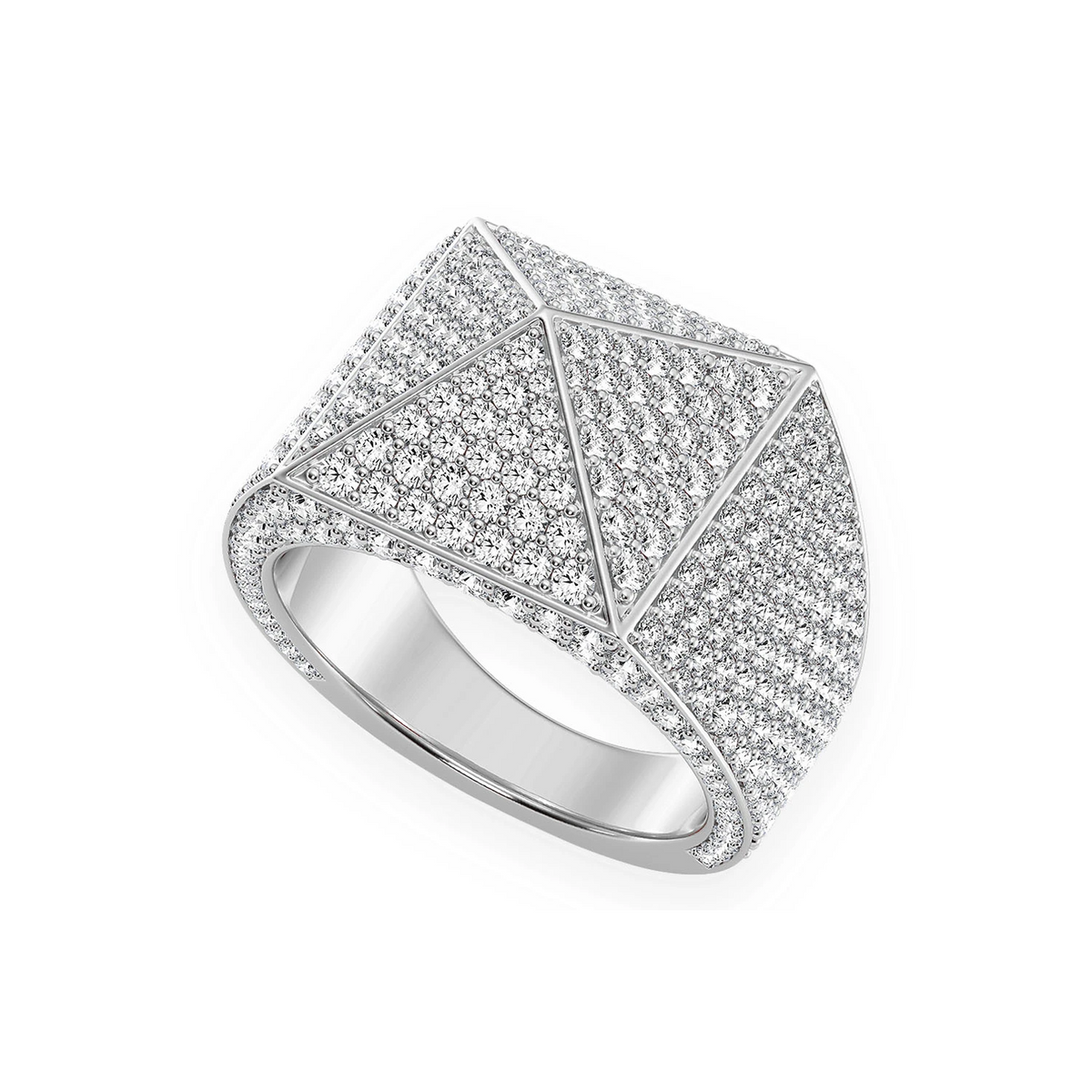 Pyramid Ring 14k in white gold, angled view