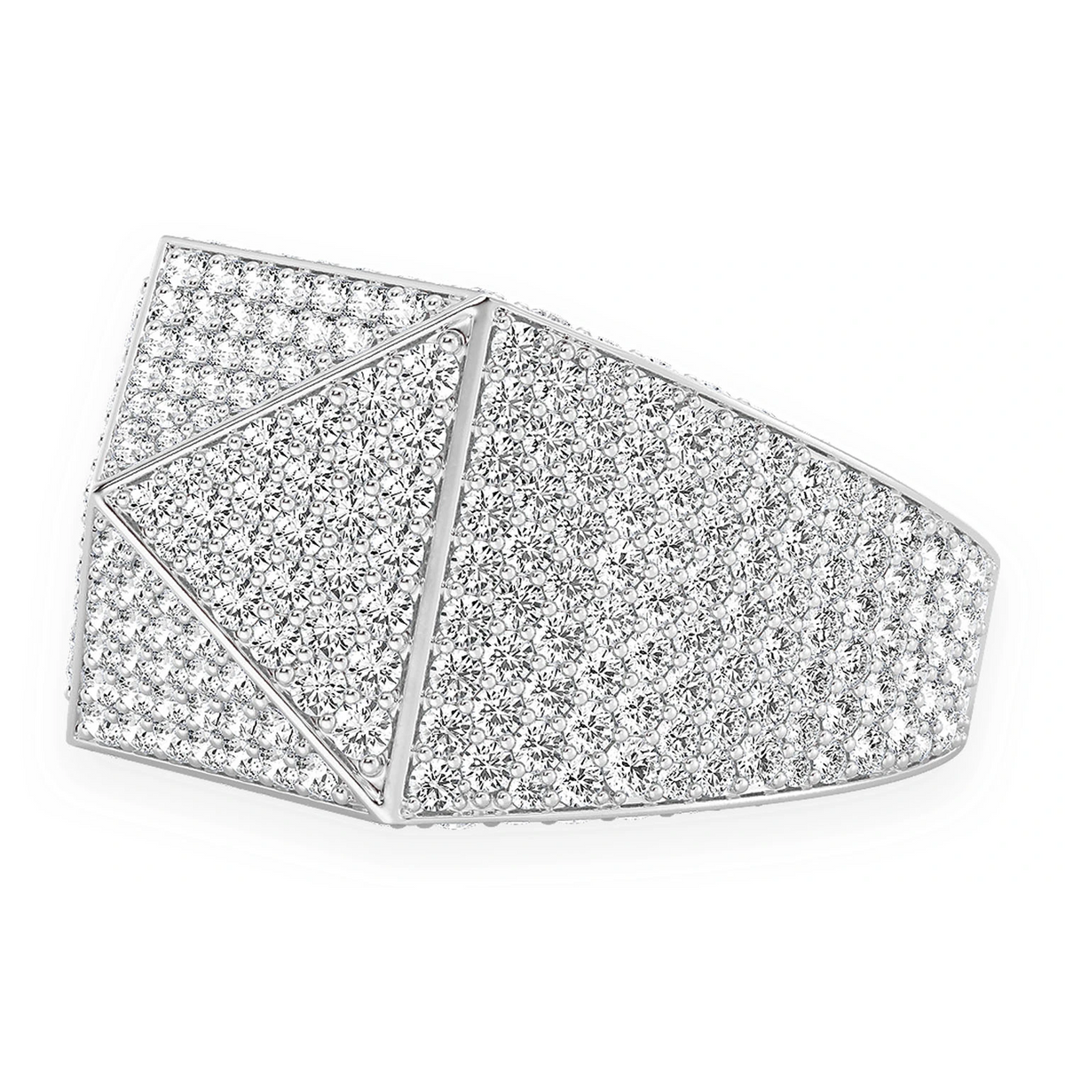 Pyramid Ring 14k in white gold, front view