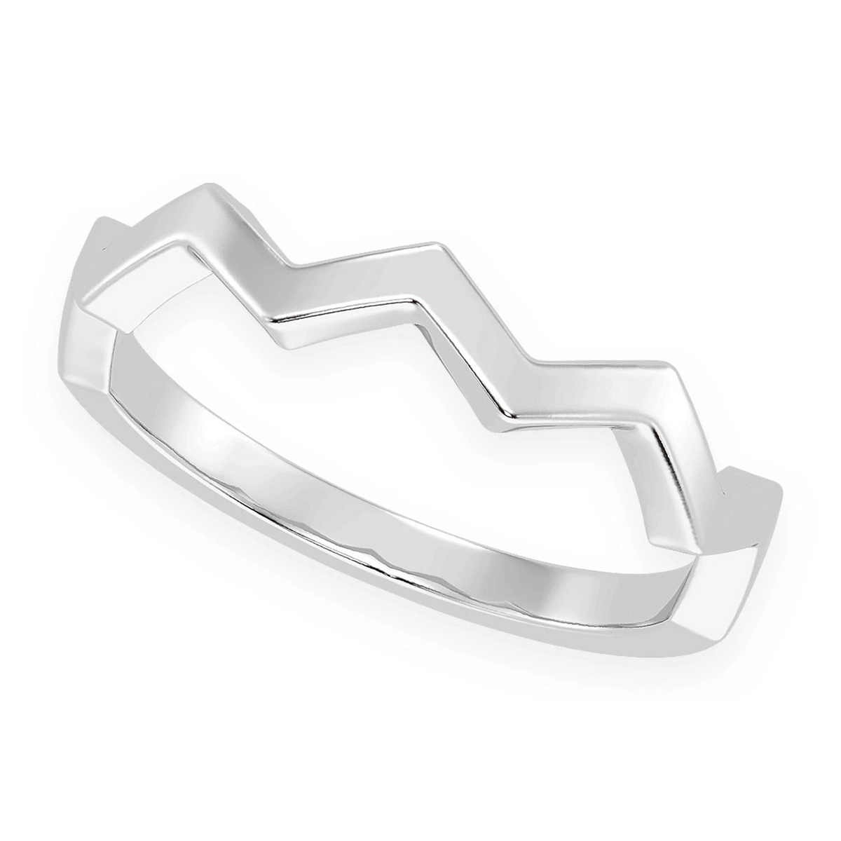Zig Zag Ring 14k in white gold, front view